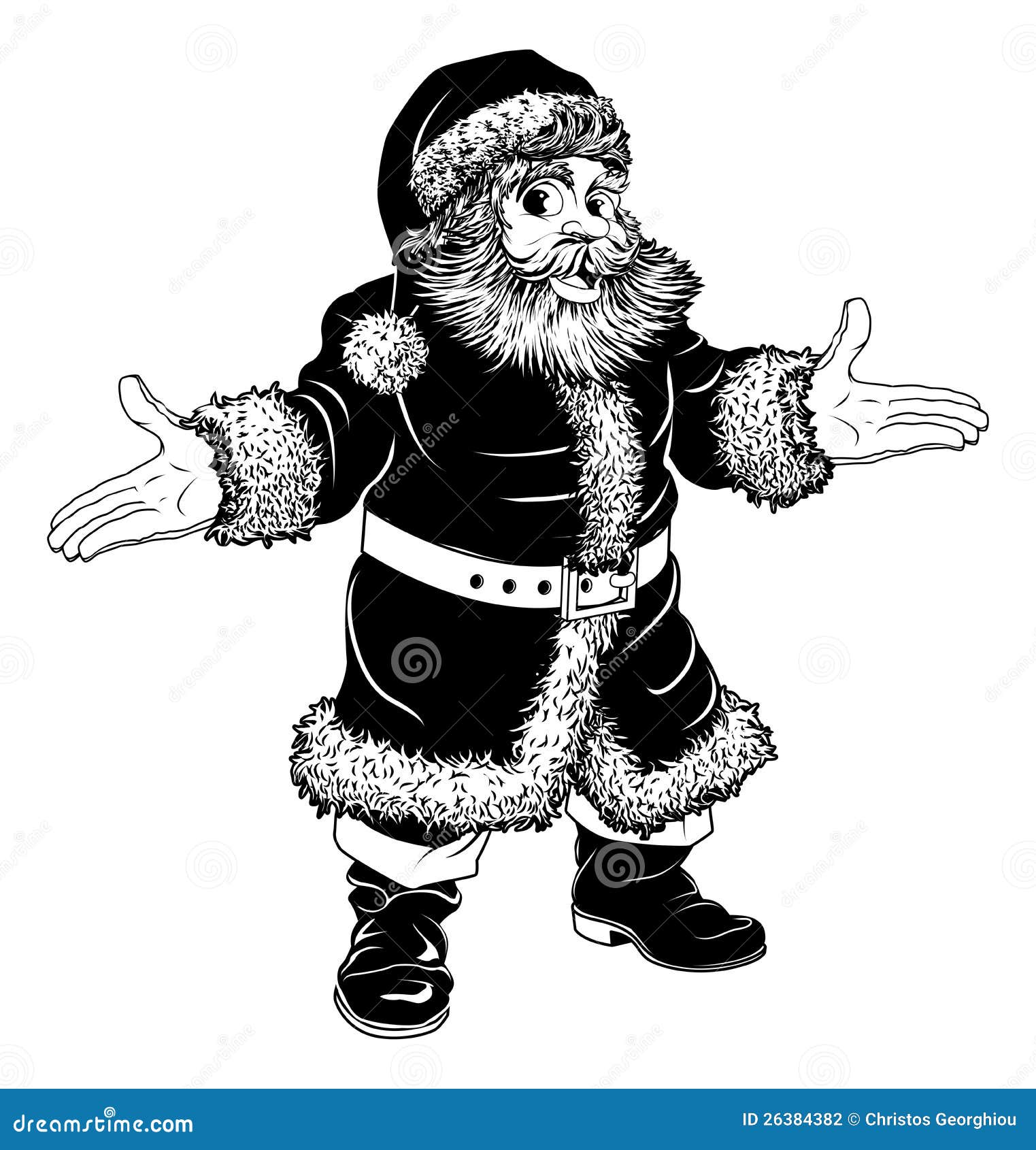 Noël Noir Et Blanc Le Père Noël Illustration de Vecteur - Illustration