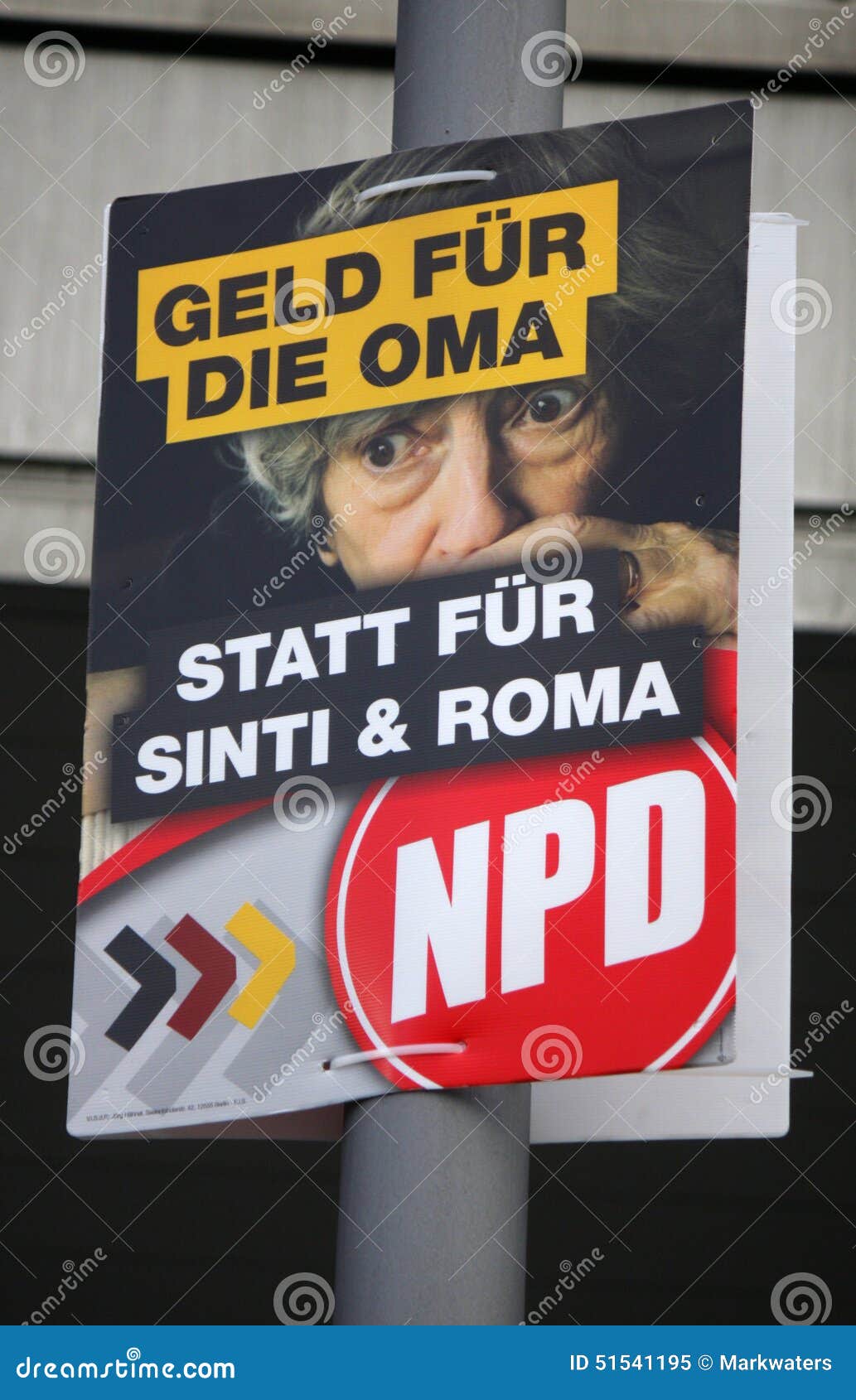 NPD Wahlplakat redaktionelles bild. Bild von geld, flügel 51541195