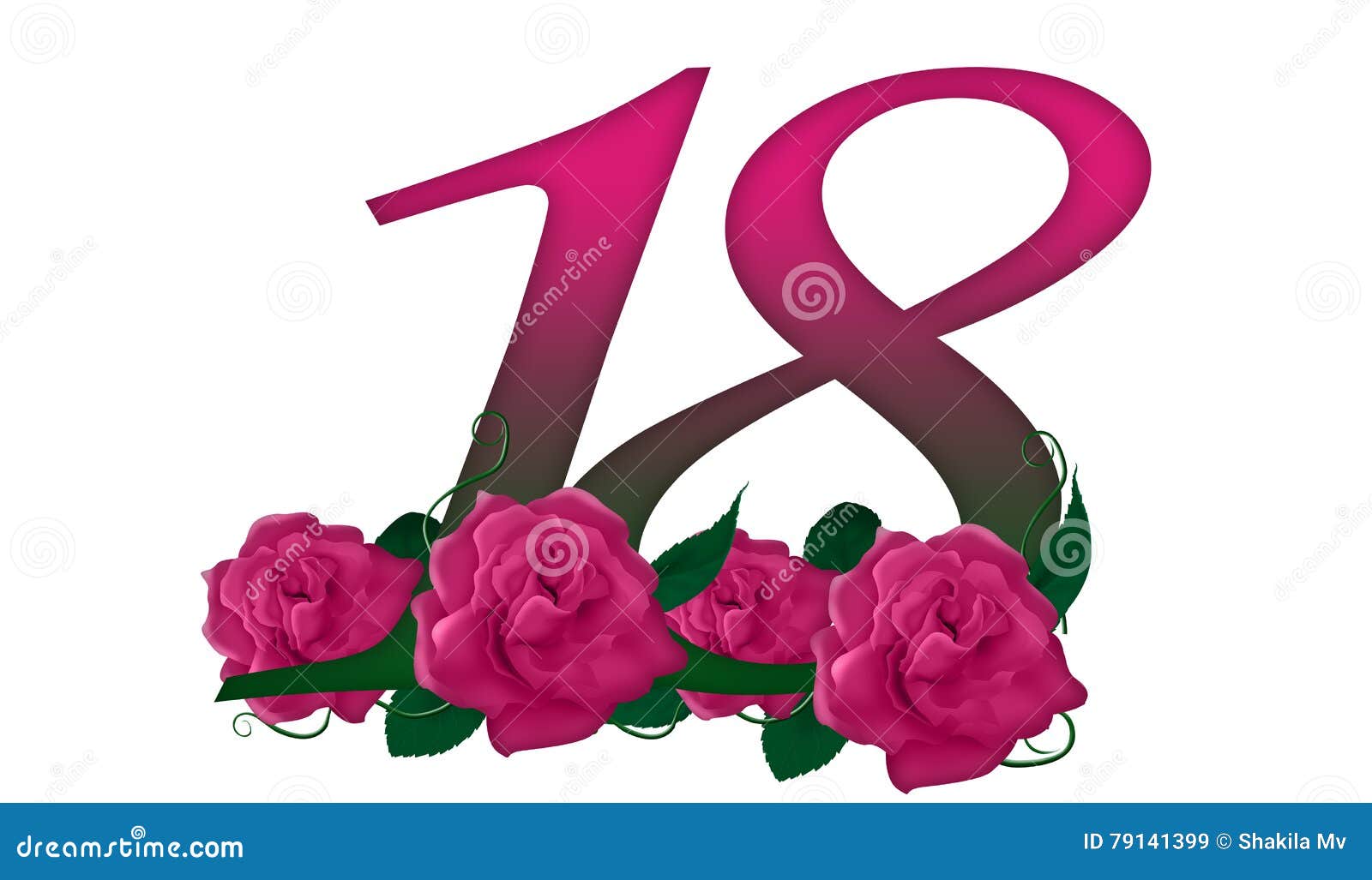 Цифра 18 красивая