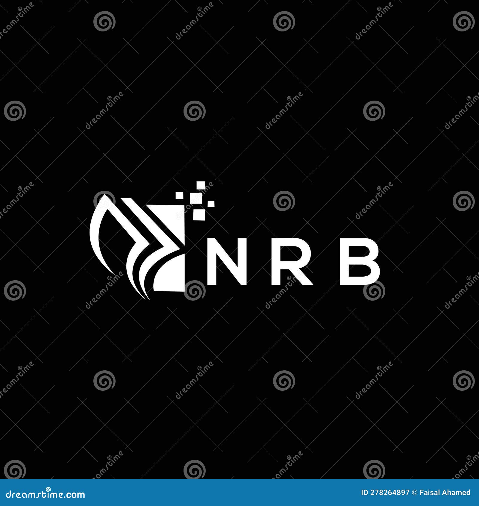 nrb credit repair accounting logo  on black background. nrb creative initials growth graph letter logo concept. nrb business