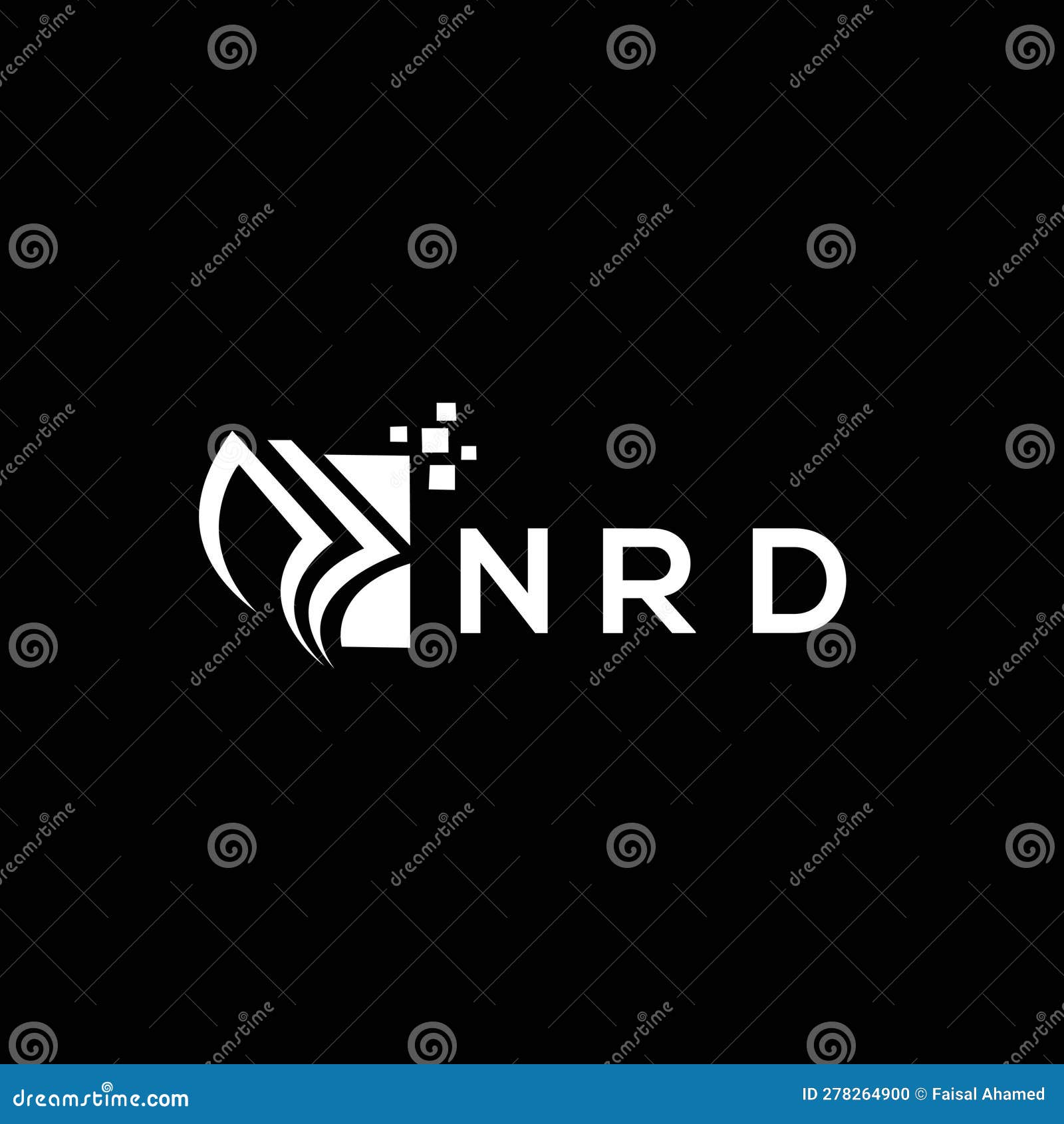 nrd credit repair accounting logo  on black background. nrd creative initials growth graph letter logo concept. nrd business