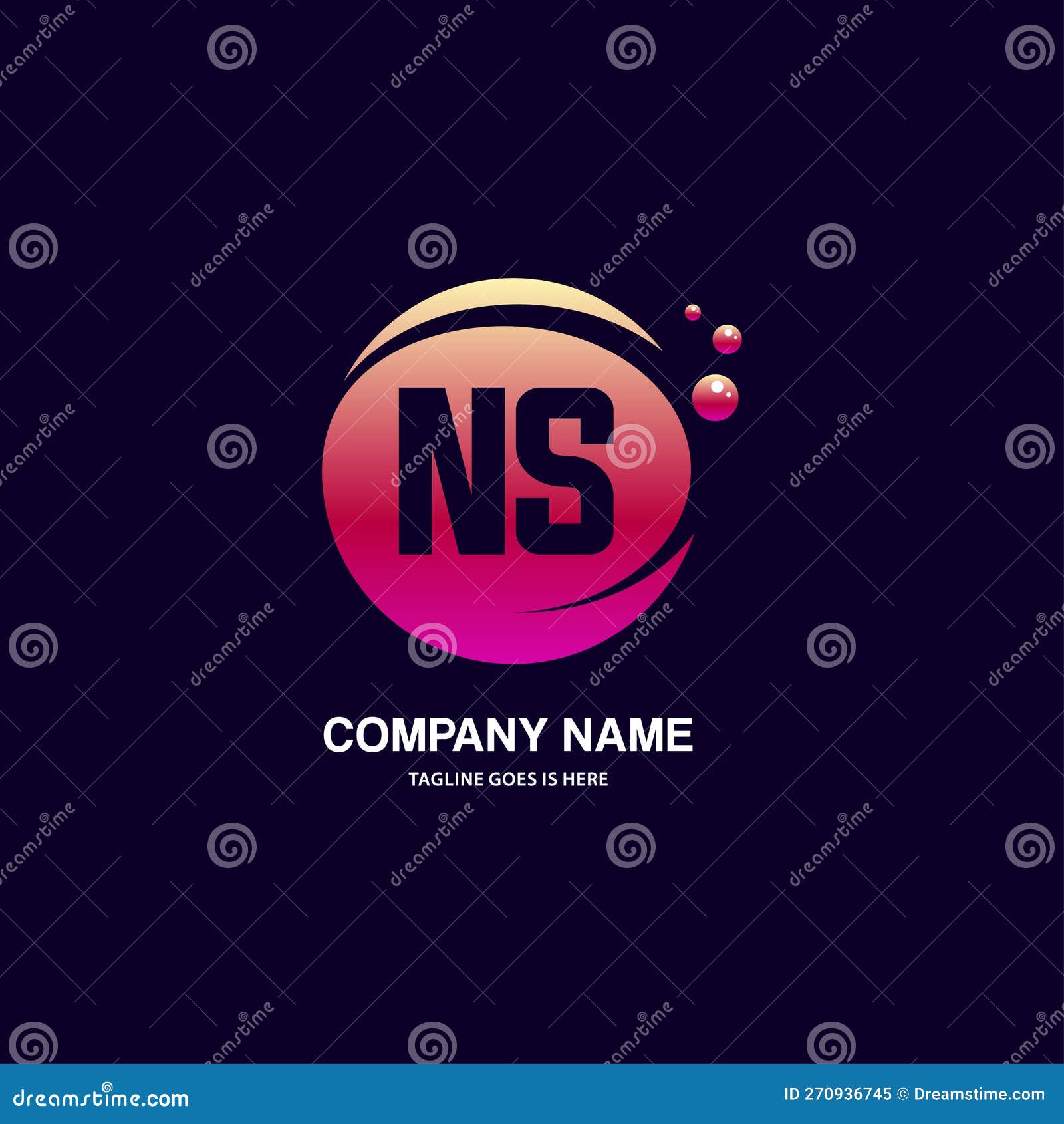 NS Initial Logo with Colorful Circle Template Vector Stock Vector ...
