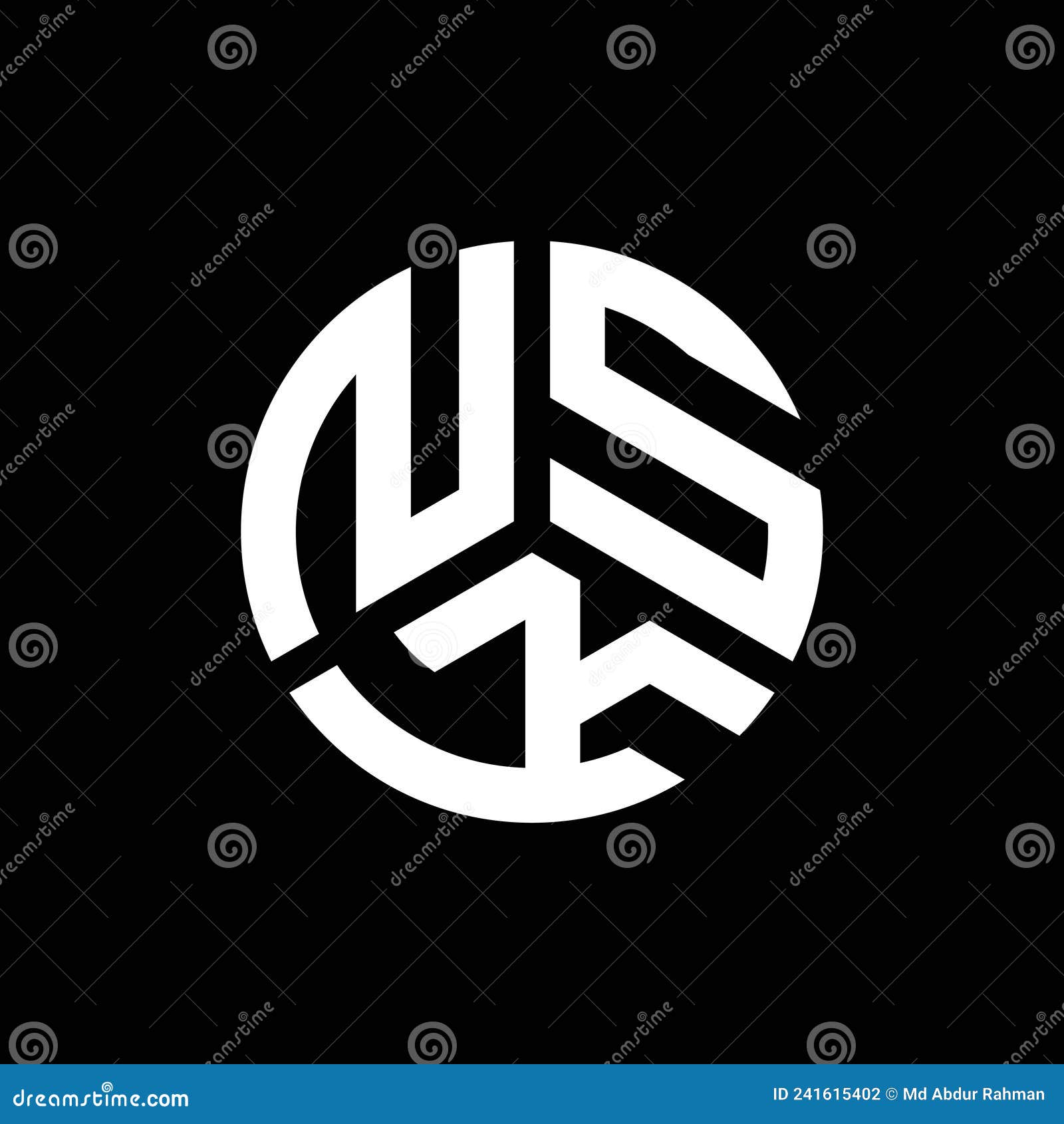 nsk letter logo  on black background. nsk creative initials letter logo concept. nsk letter 