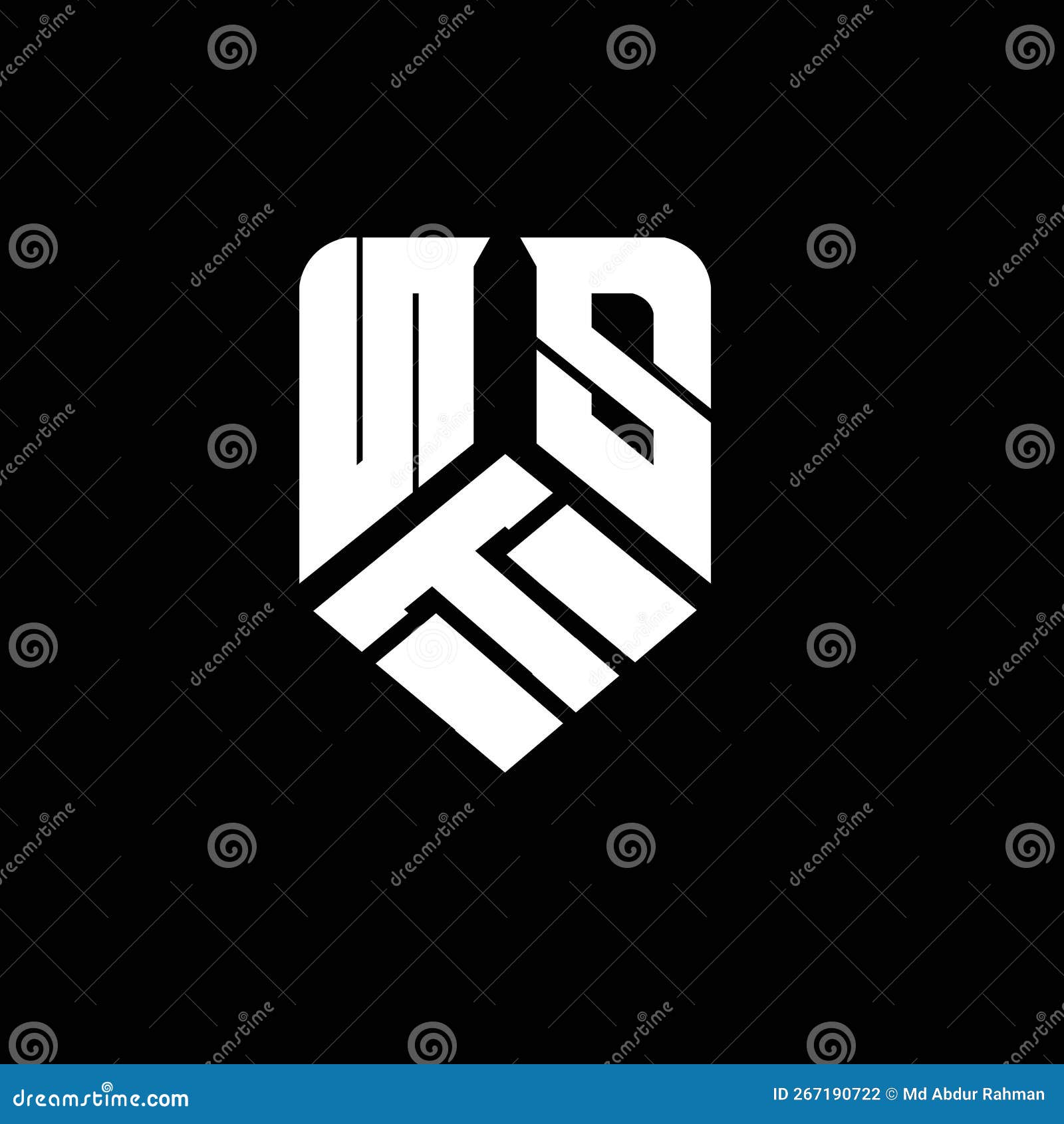 nst abstract monogram shield logo  on white background.