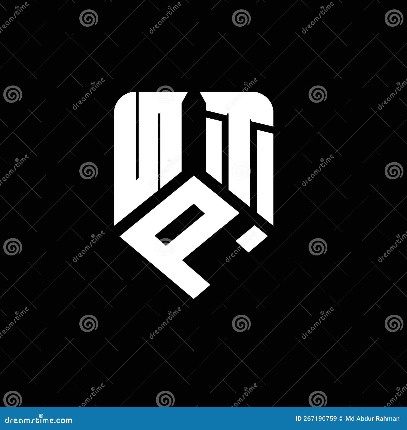 ntp abstract monogram shield logo  on white background. ntp creative initials