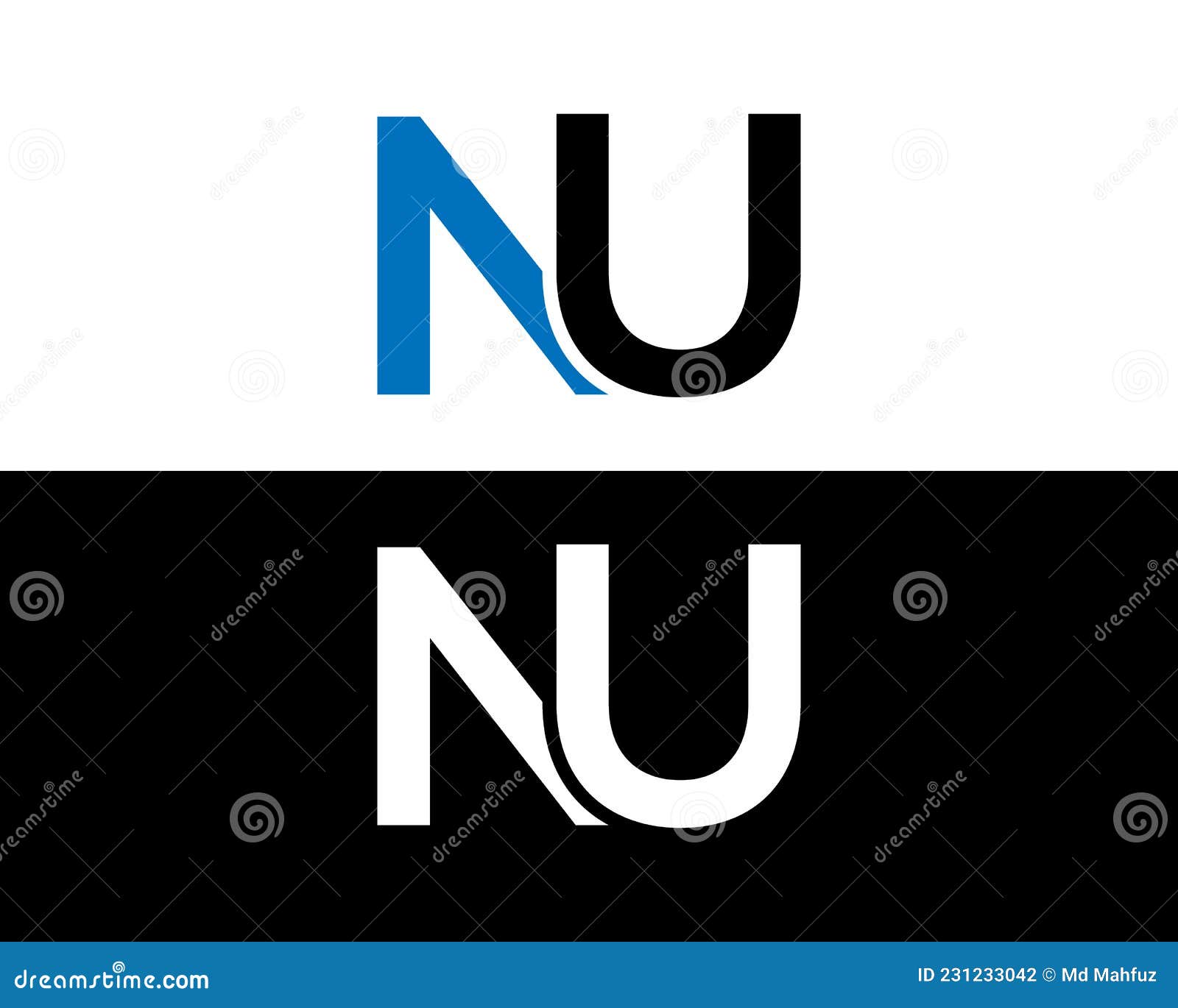nu letter logo and icon 