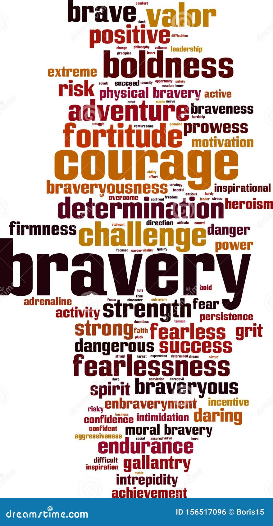 Nuage de mots de bravoure illustration de vecteur. Illustration du