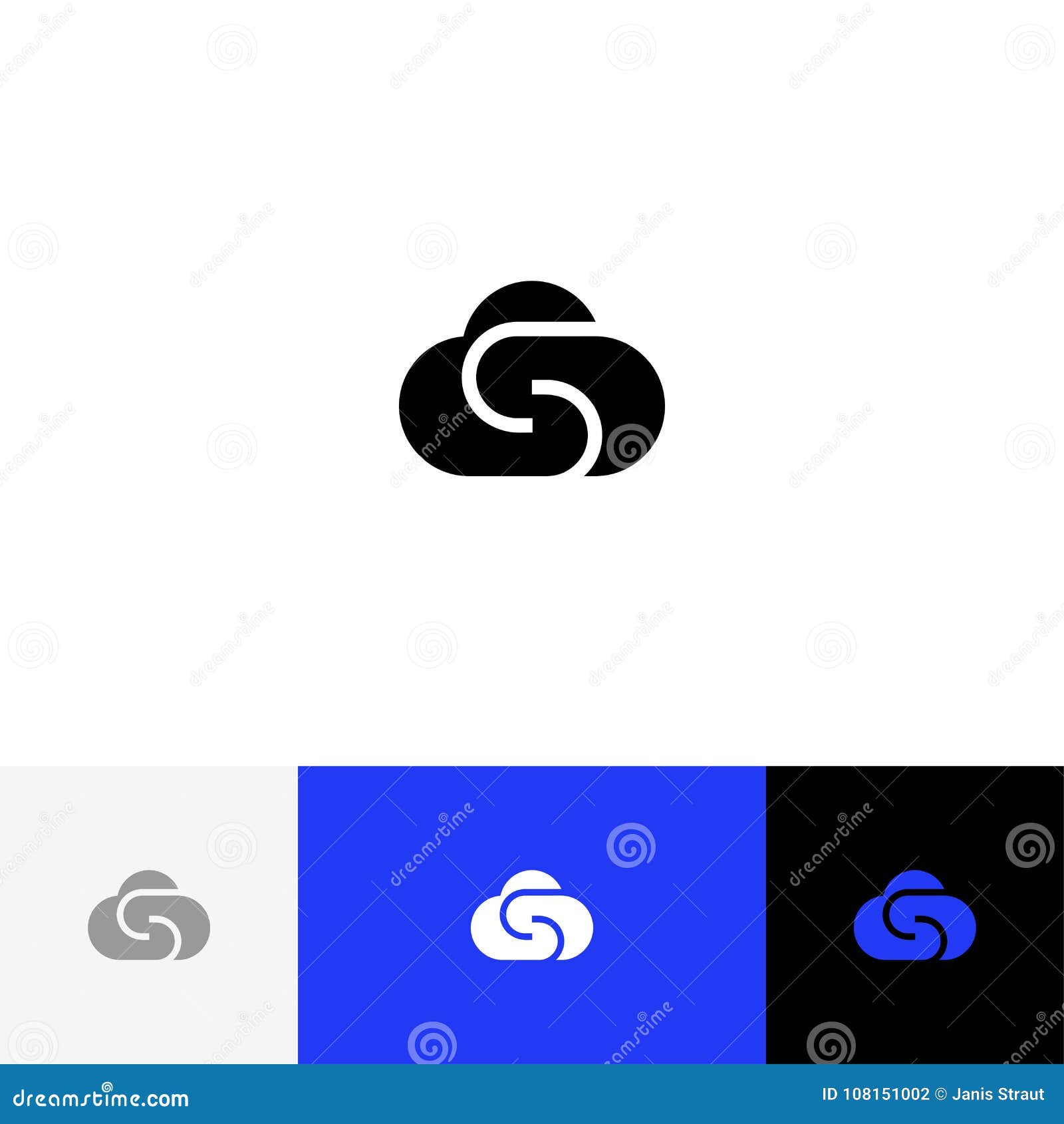 Nube Con Vector De La Letra S Logotipo Del Minimalismo