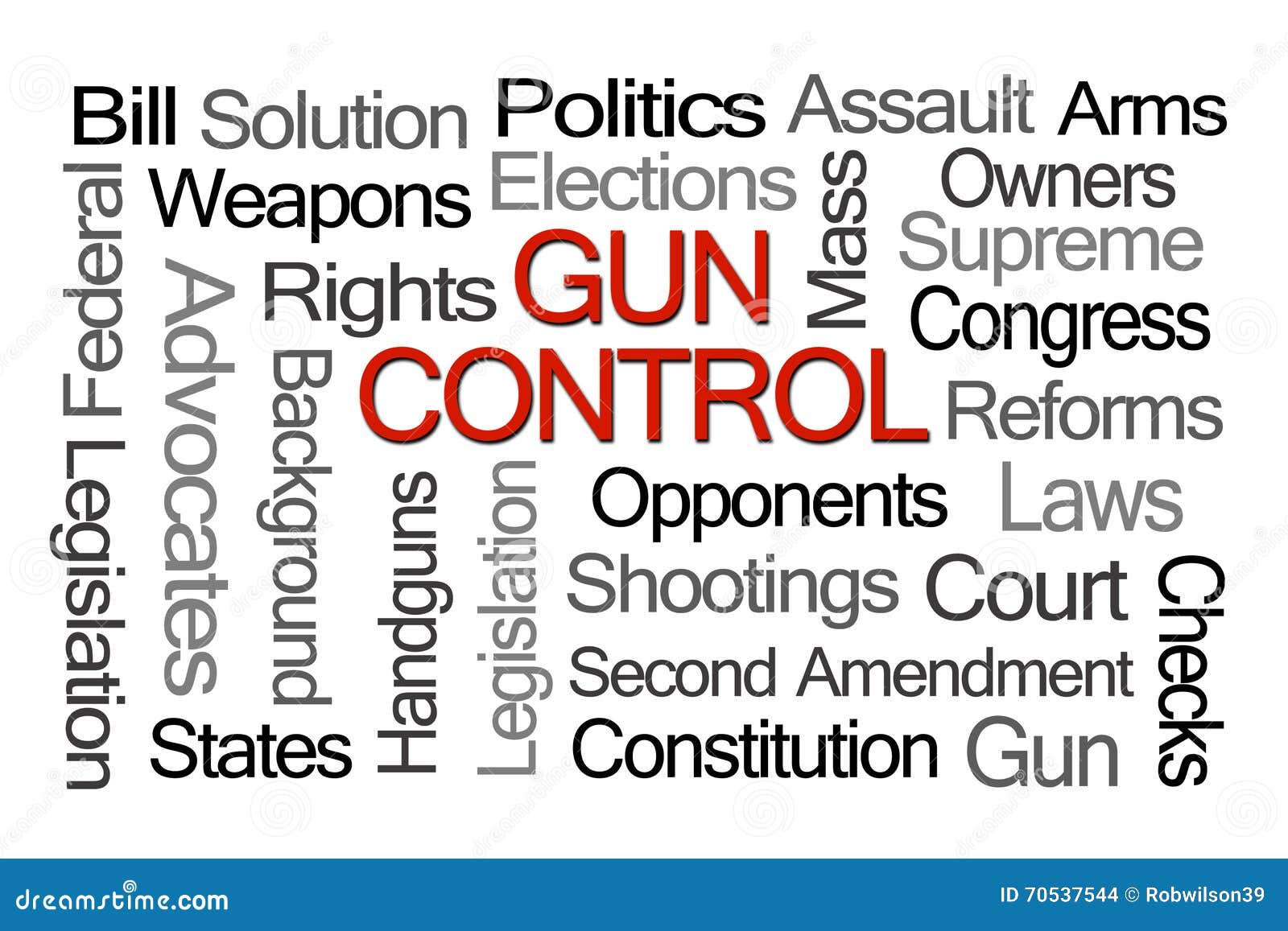 Nube De La Palabra De Las Leyes De Control De Armas Stock de