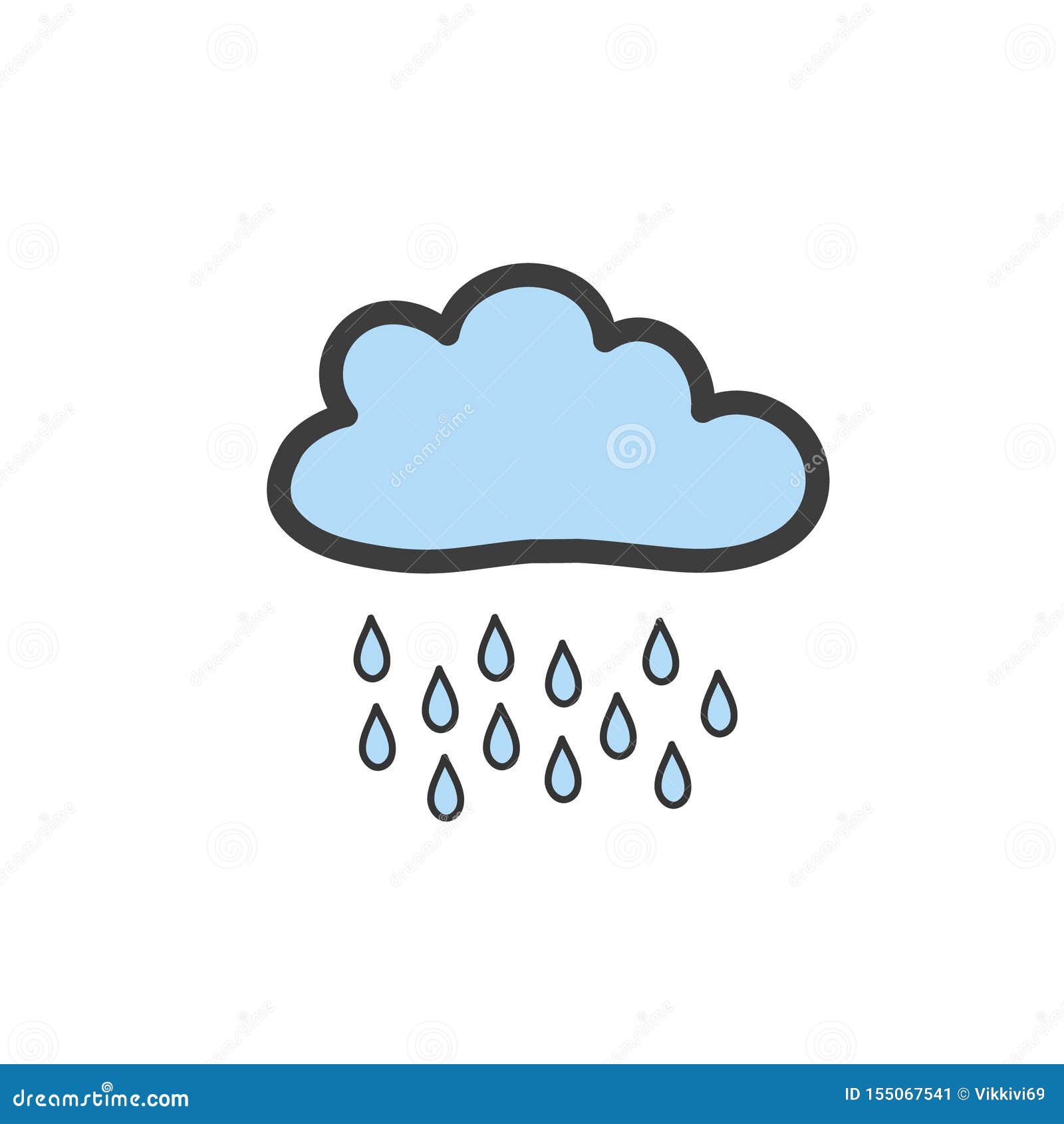 Nubes Azules De Dibujo Con Lluvia En Estilo Del Garabato Símbolo Del Tiempo  Lluvioso Vector Que Dibuja a Mano Ilustración del Vector - Ilustración de  papel, lindo: 155067541