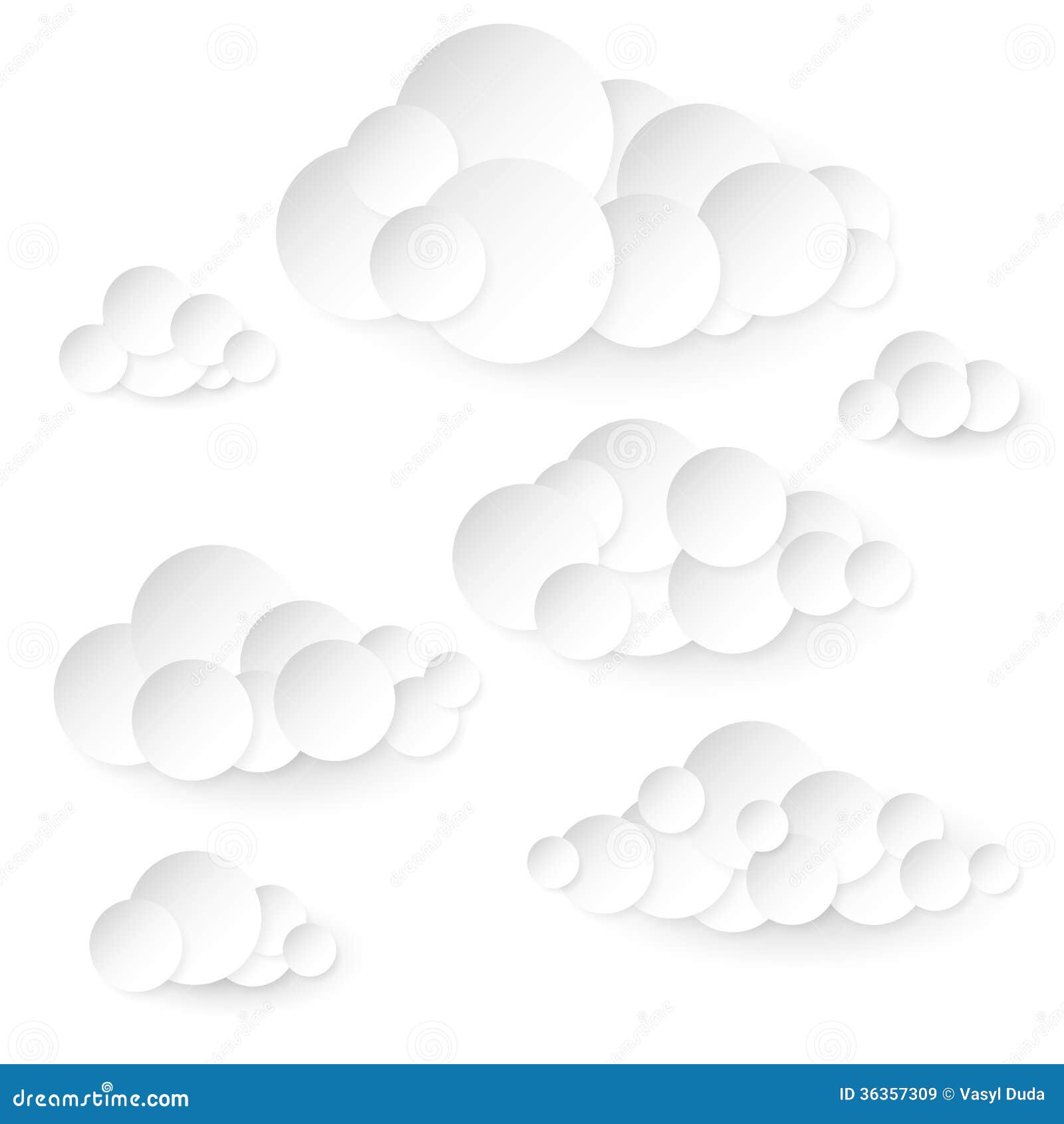 Nubes De Nubes De Papel. Ilustración del Vector - Ilustración burbuja: 36357309