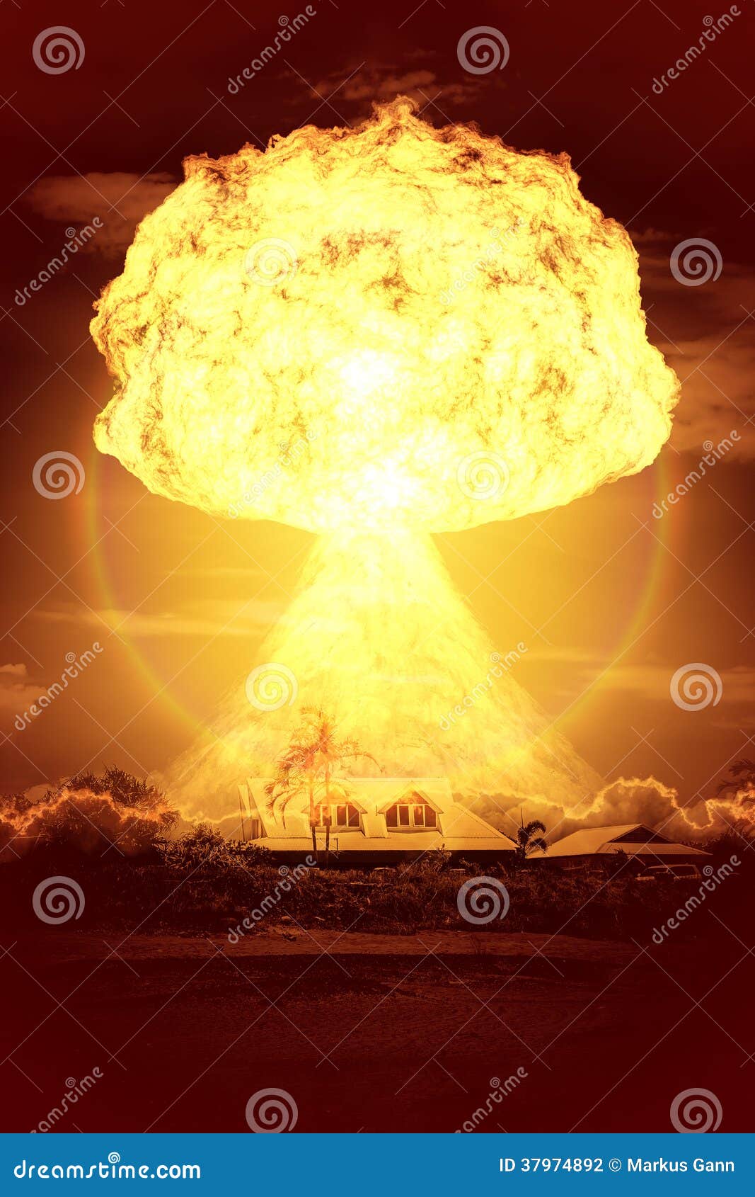 Nuclear bomb stock illustration. Illustration of catastrophe 37974892