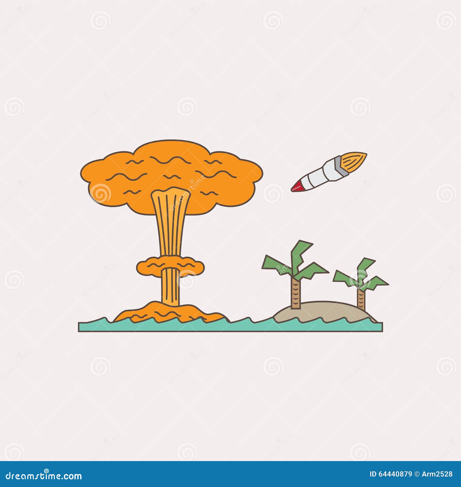 Nuclear bomb stock vector. Illustration of nuke, meltdown - 64440879