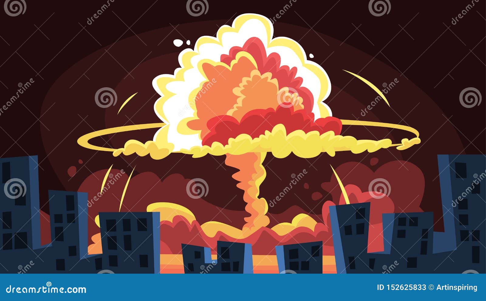 Nuclear Explosion. Big Mushroom Cloud in the City Stock Vector - Illustration of background, lethal: 152625833 Nuclear Explosion. Big Mushroom Cloud in the City Stock Vector - Illustration of background, lethal: 152625833