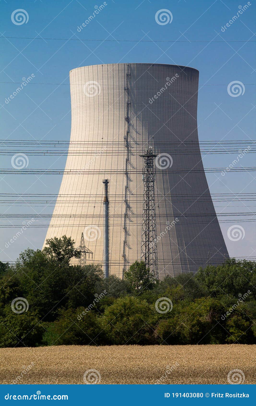 Nuclear Power Plant Cooling Tower Stock Photo - Image of industrial