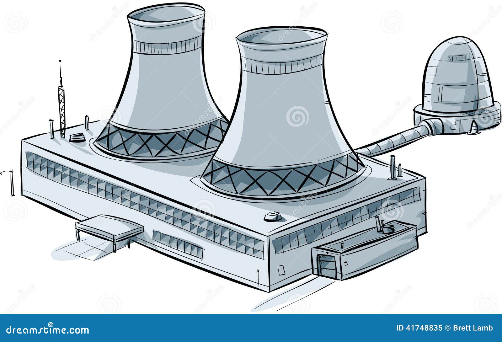 Nuclear Power Station stock illustration. Illustration of radiation -  41748835
