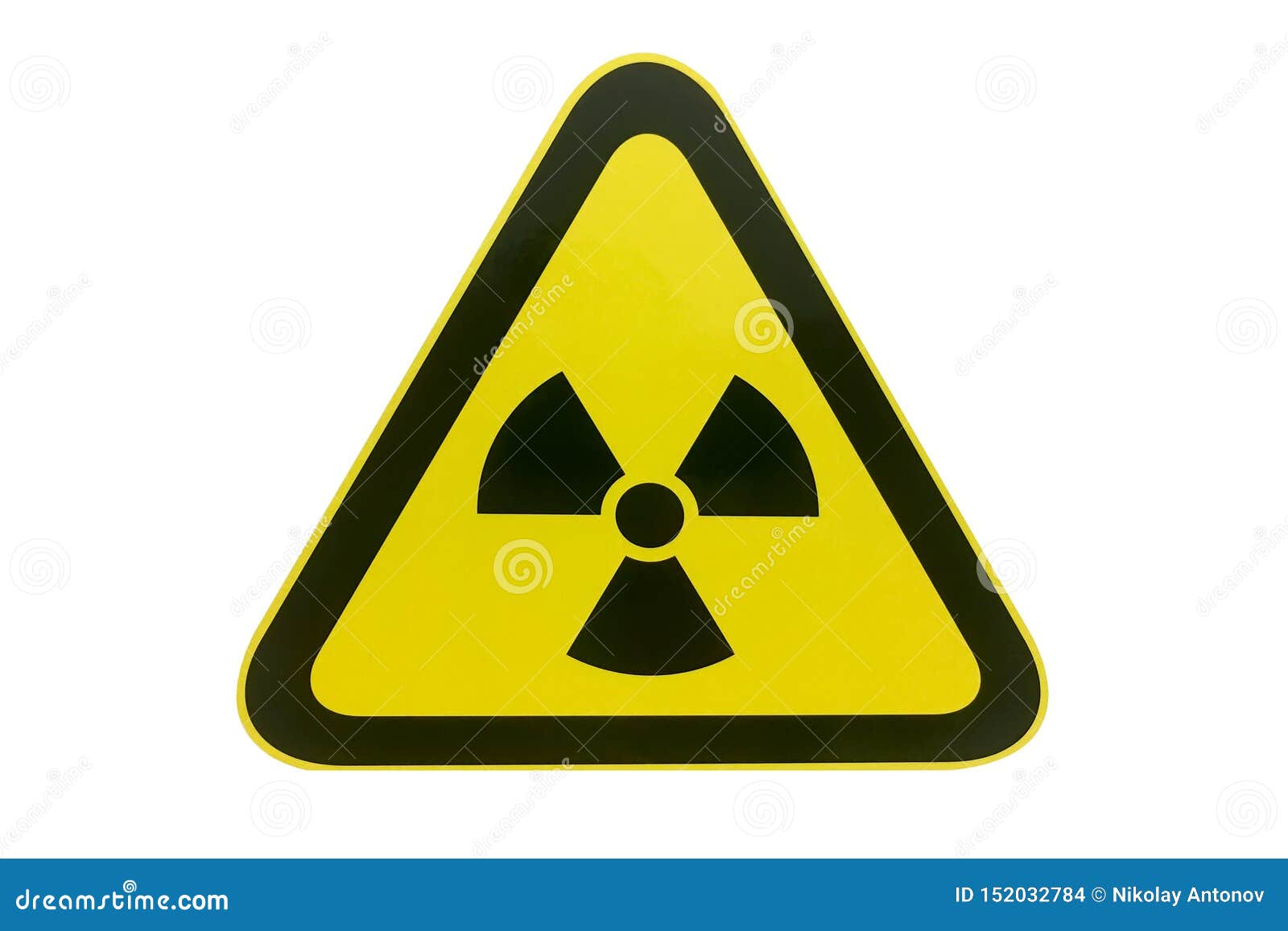 Nuclear Radiation Warning Hazard Sign Isolated On White Background