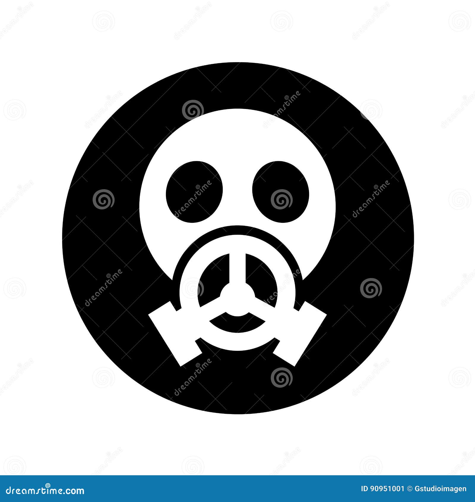 Nuclear safety mask icon stock vector. Illustration of graphic 90951001