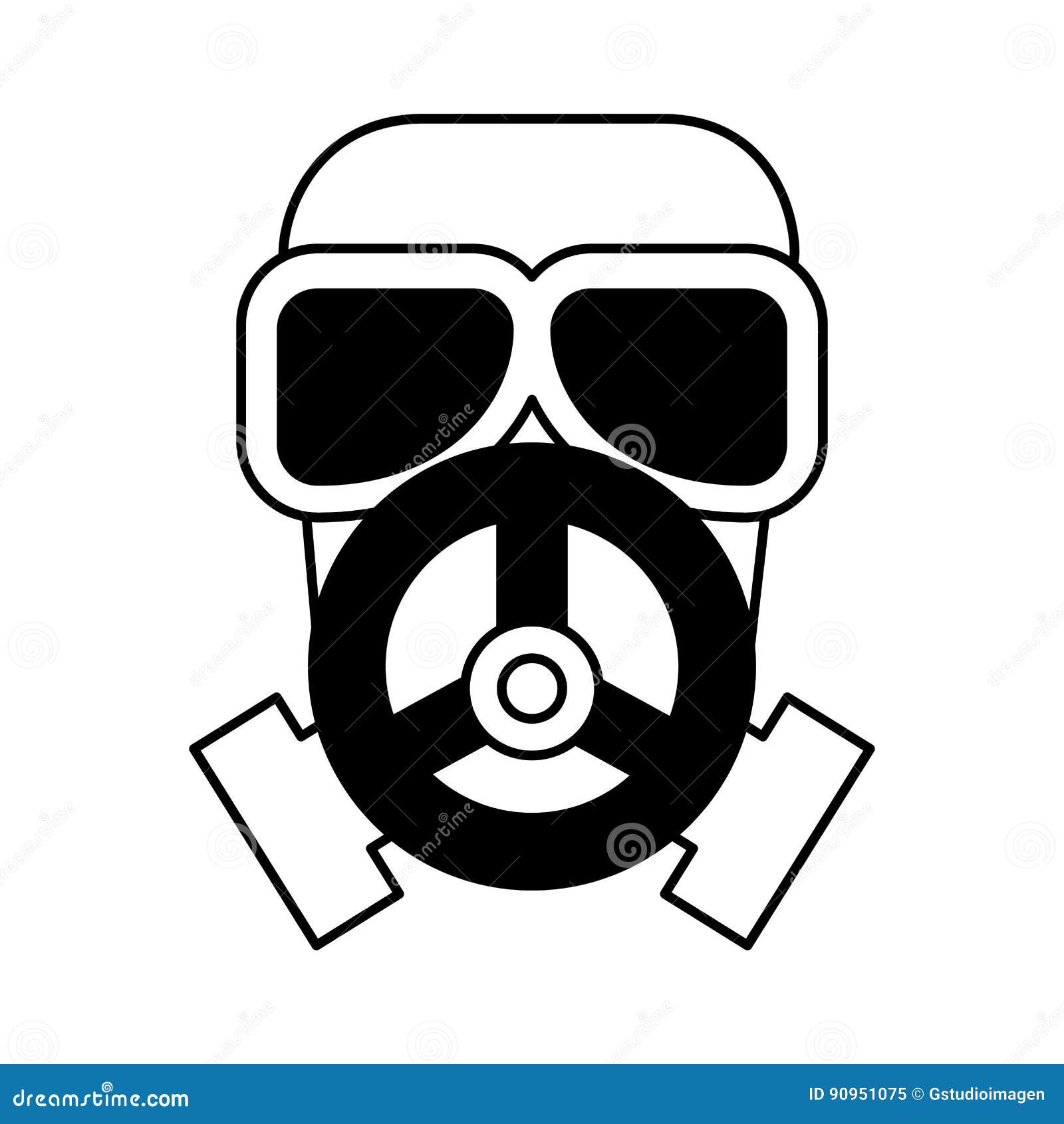 Nuclear safety mask icon stock vector. Illustration of pollution 90951075