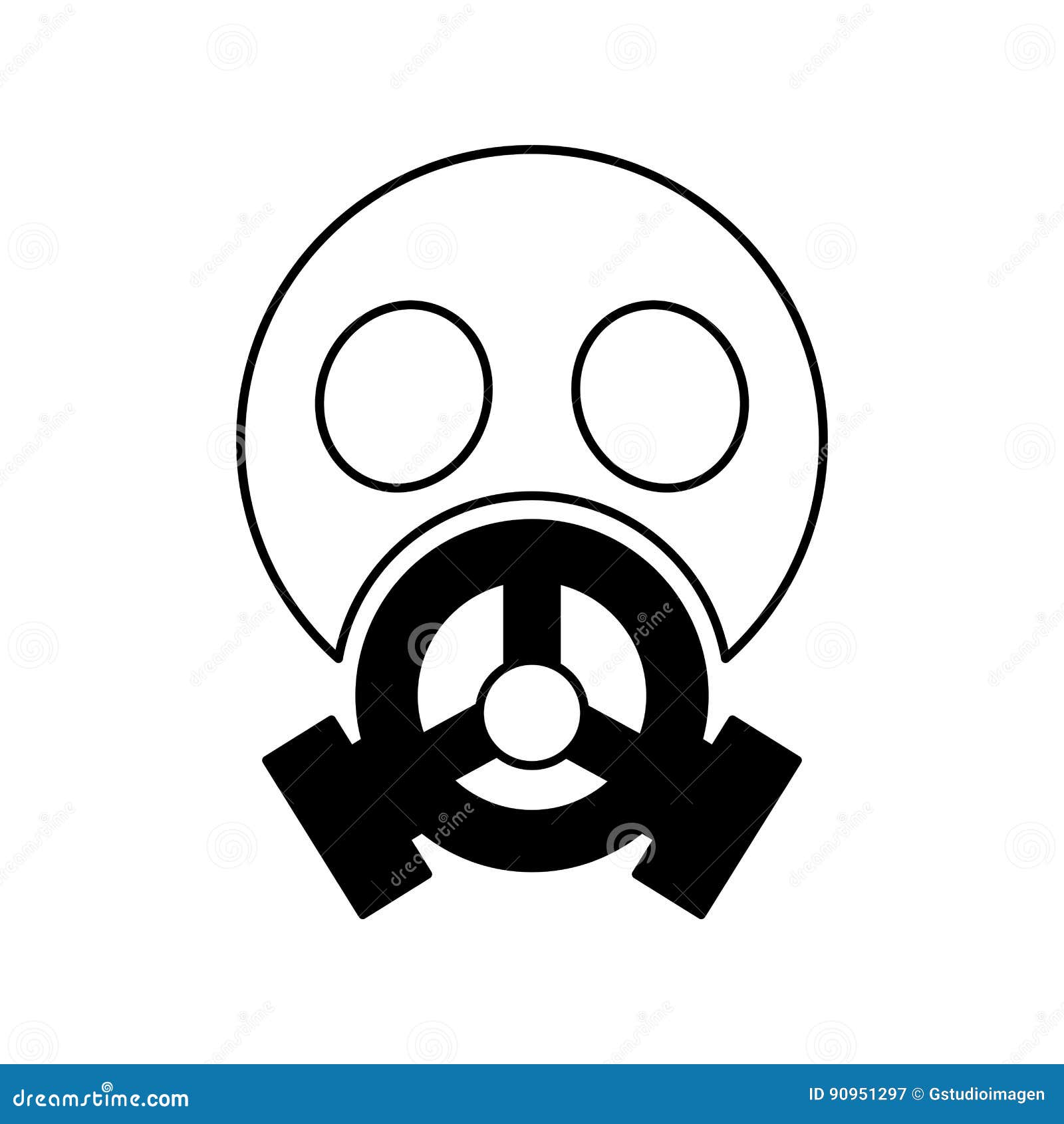 Nuclear safety mask icon stock vector. Illustration of army 90951297