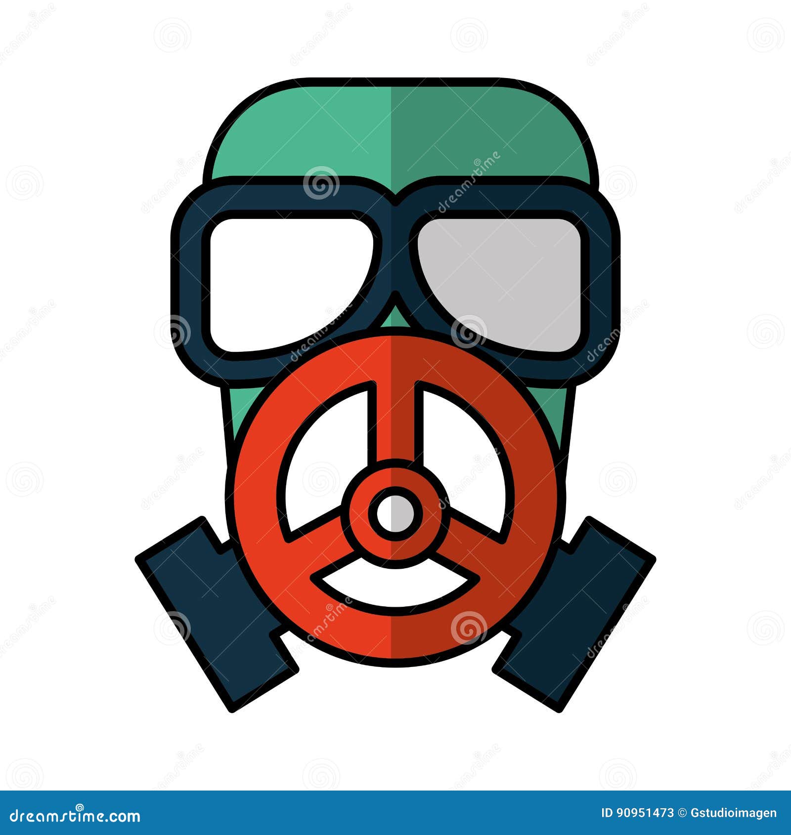 Nuclear safety mask icon stock vector. Illustration of safe 90951473