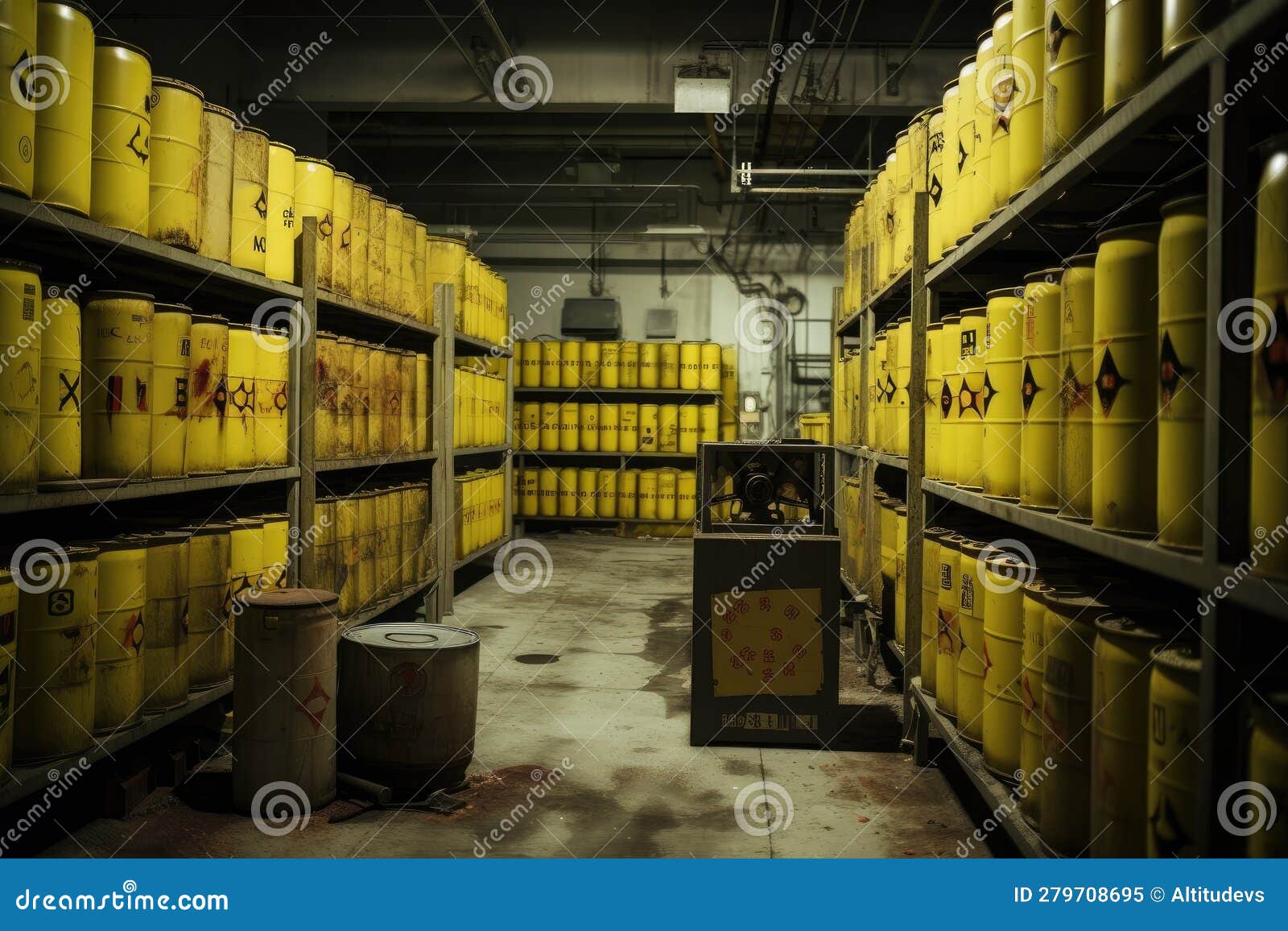 A Nuclear Waste Storage Facility, with the Canisters of Radioactive