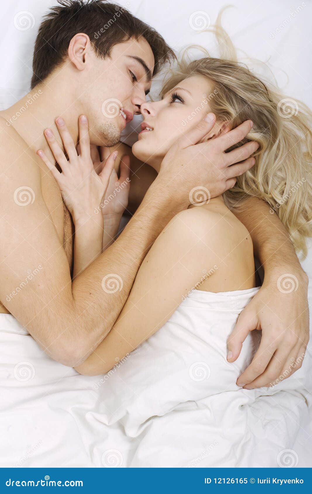 Nude Couple On Bed Stock Image Image Of Female Embracing