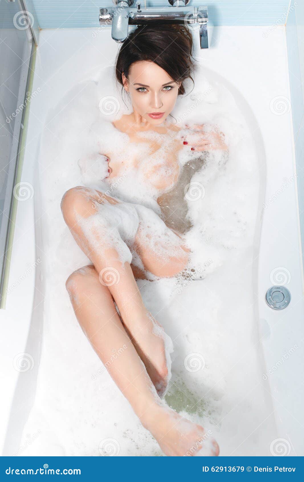 Nude girl in a bathtub stock image. Image of bathroom - 62913679