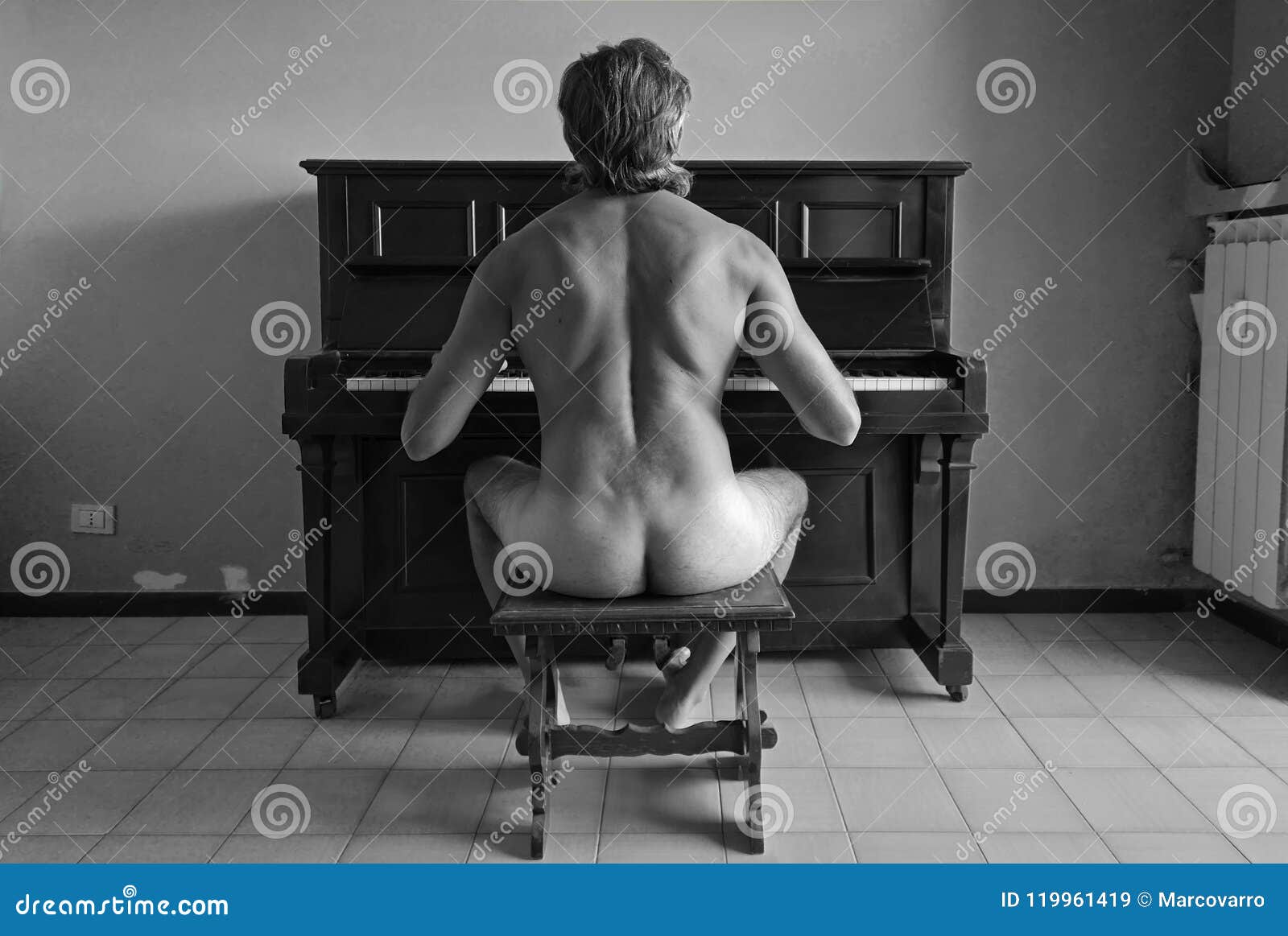 Naked piano playing