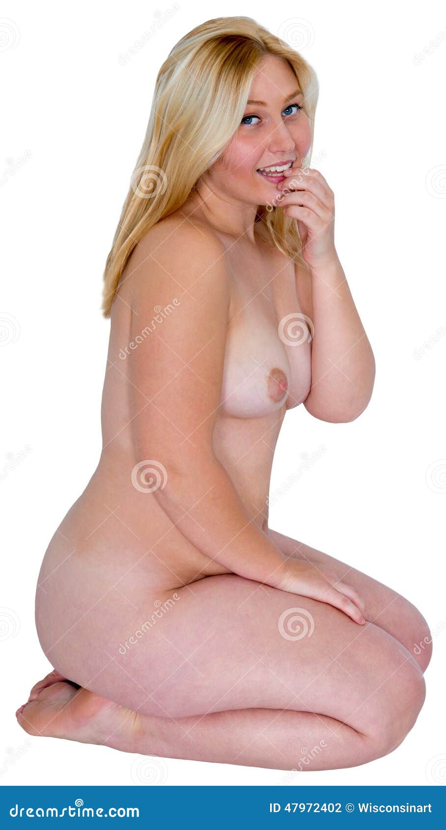 Nude Pinup Blonde Woman Isolated Stock Photo - Image of pose, innocence:  47972402