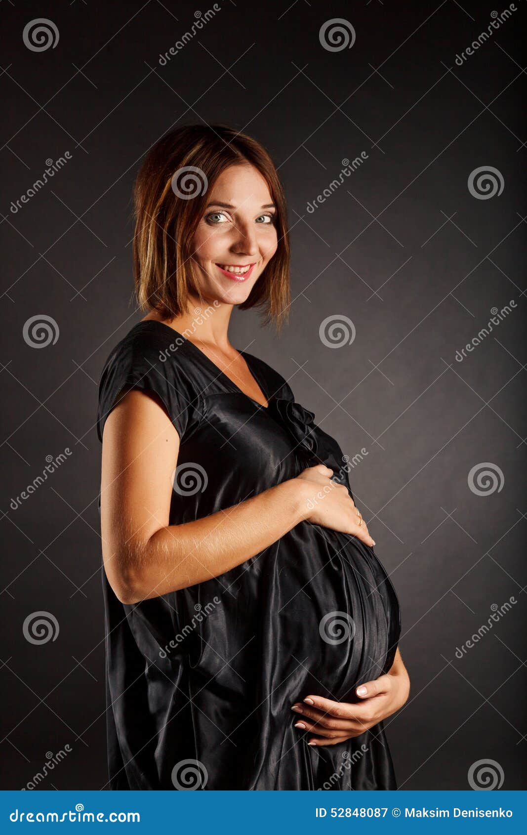 957px x 1300px - Nude Pregnant Woman In Black Dress Stock Image - Image of ...
