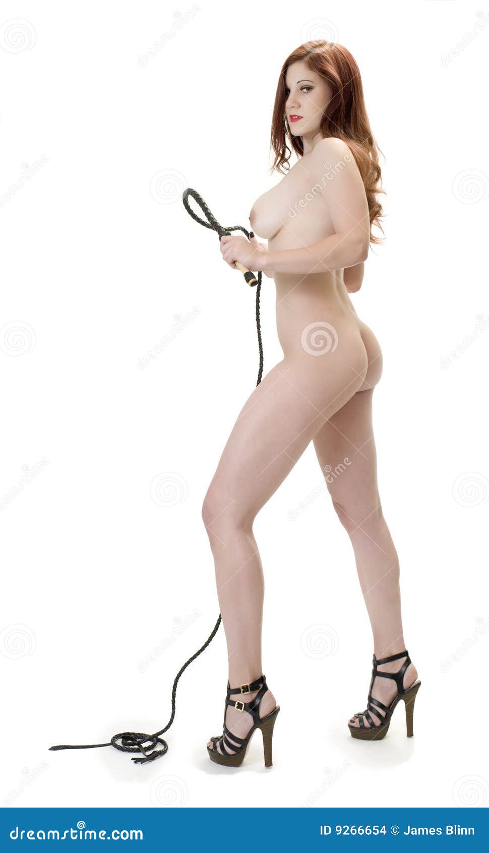 Nude with Whip stock photo. Image of authority, domination - 9266654