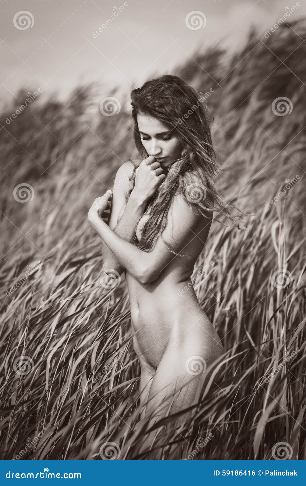 957px x 1300px - Nude Woman On Nature Background Stock Photo - Image of bare ...