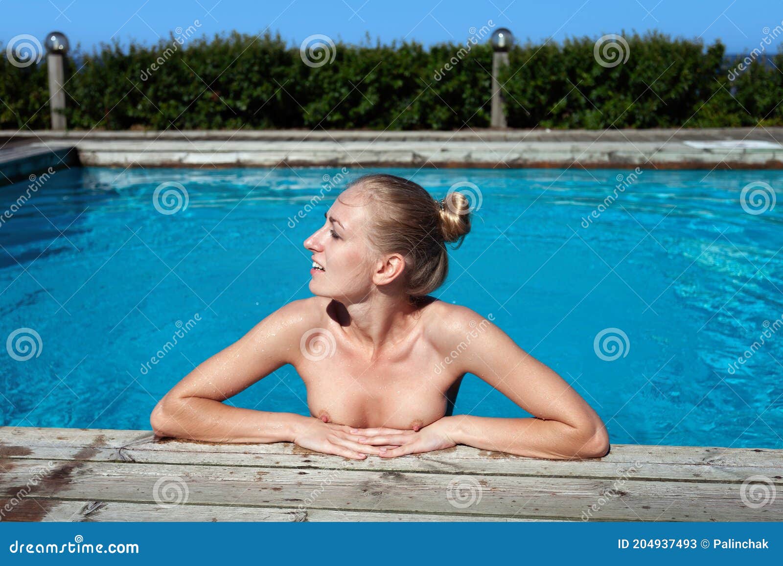 Nude In Pool