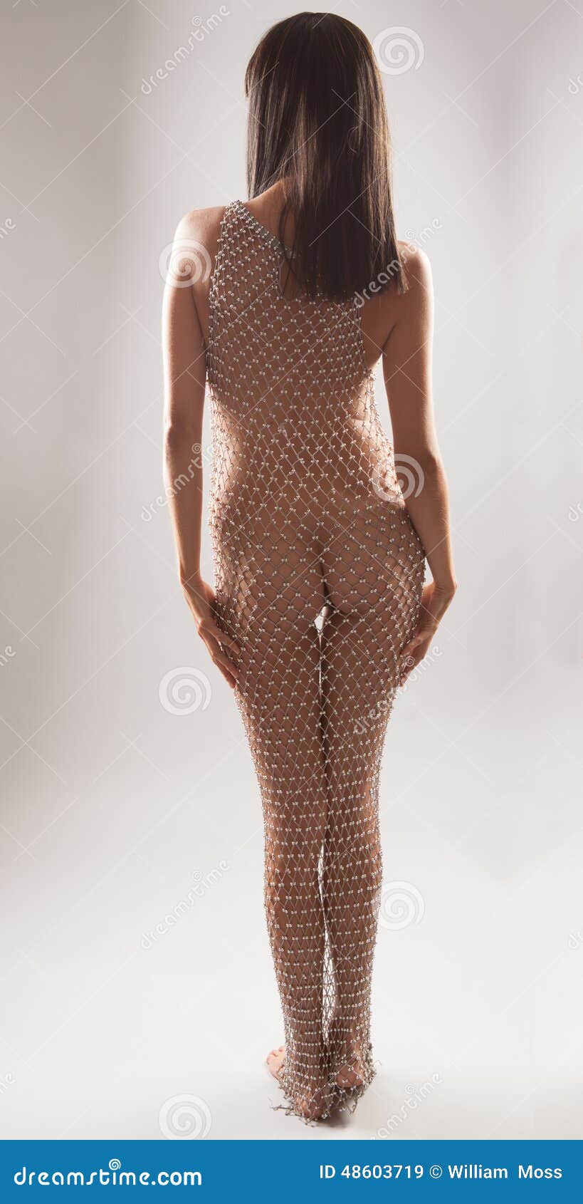 Fishnet dress nude