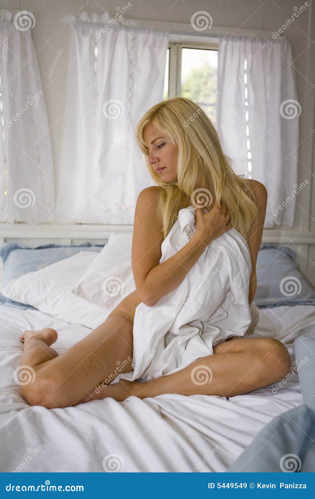 Nude Woman Sitting In Bed Royalty Free Stock Images Image 5449549