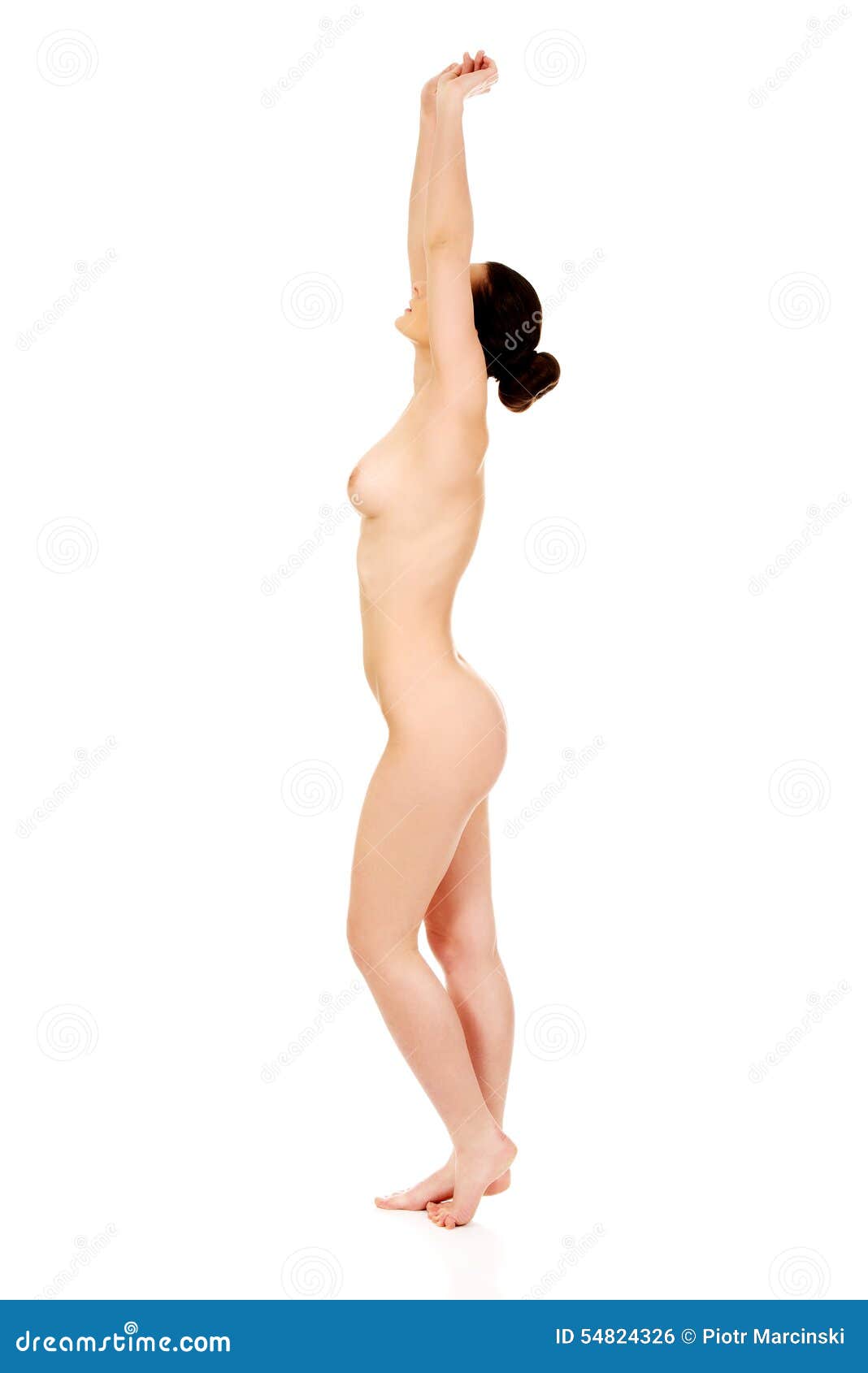 Nude Woman Stretching Arms. Stock Photo - Image of adult, naked: 54824326