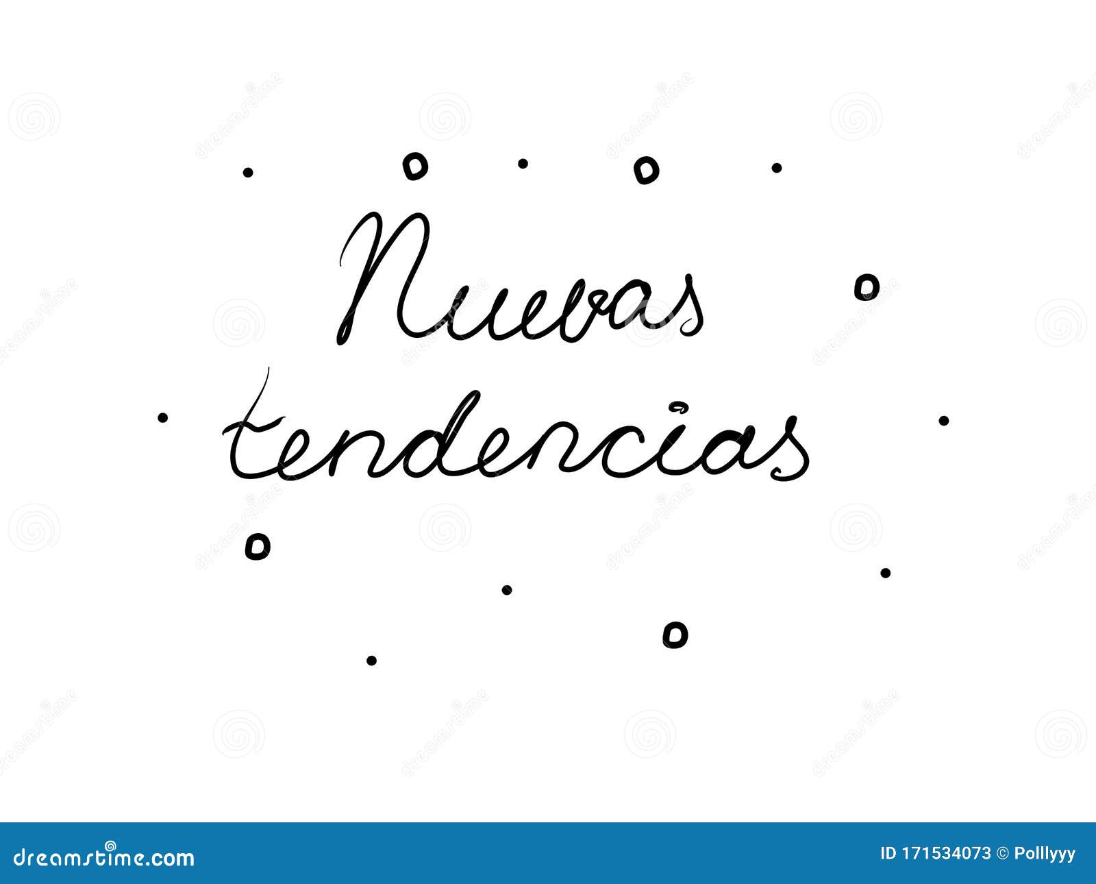 nuevas tendencias phrase handwritten with a calligraphy brush. new trends in spanish. modern brush calligraphy.  word