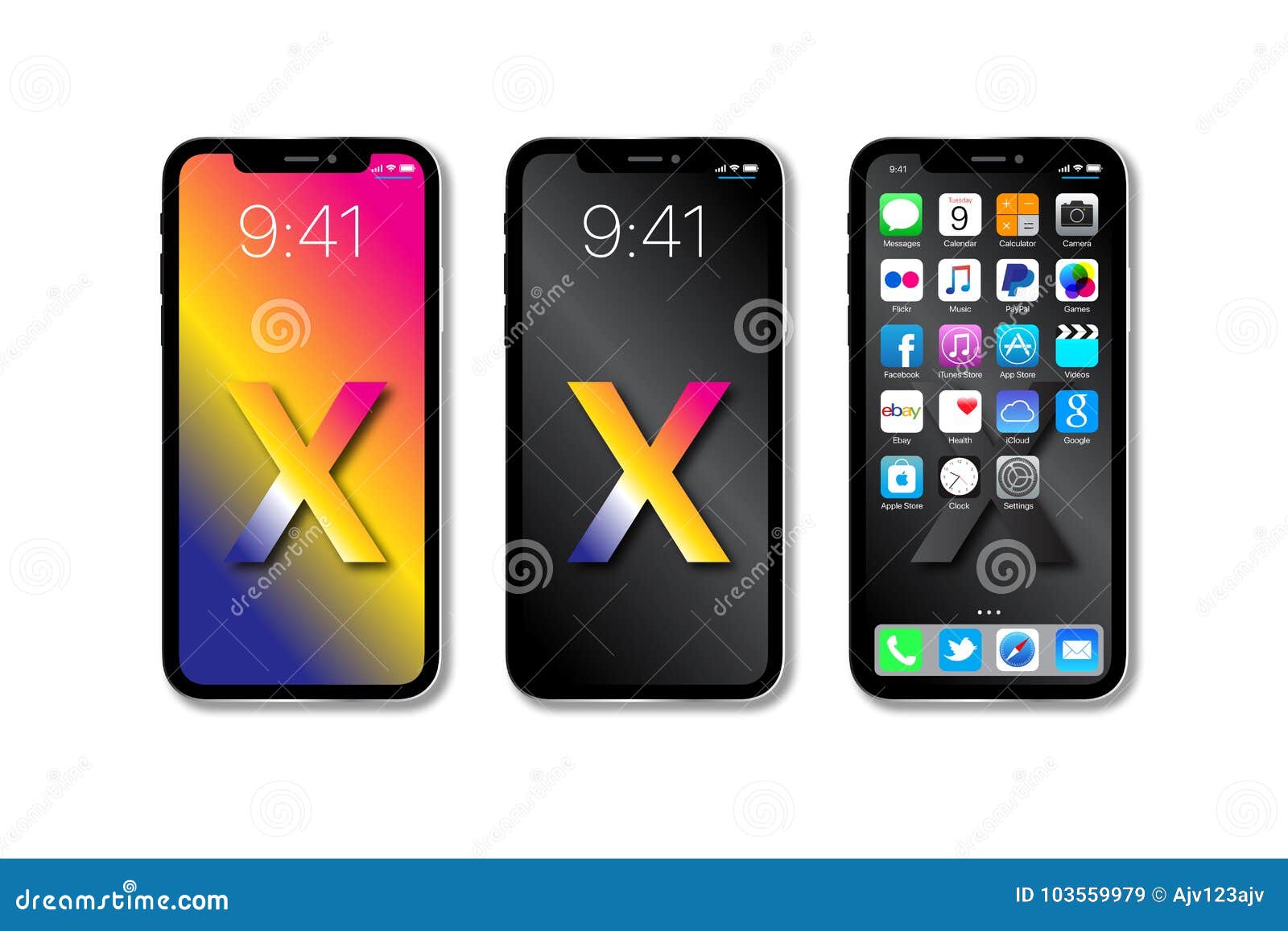 Nuevo Apple IPhone X imagen de archivo Ilustración digital -