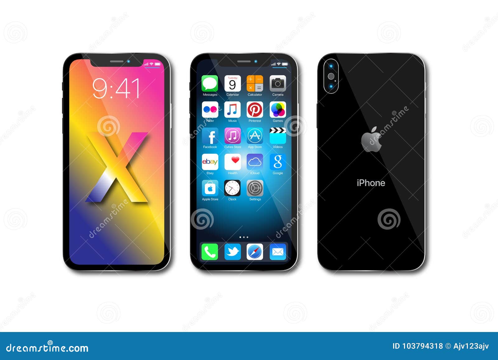 Nuevo iPhone X 10 de Apple foto de archivo editorial. Ilustración de amplio  - 103794318