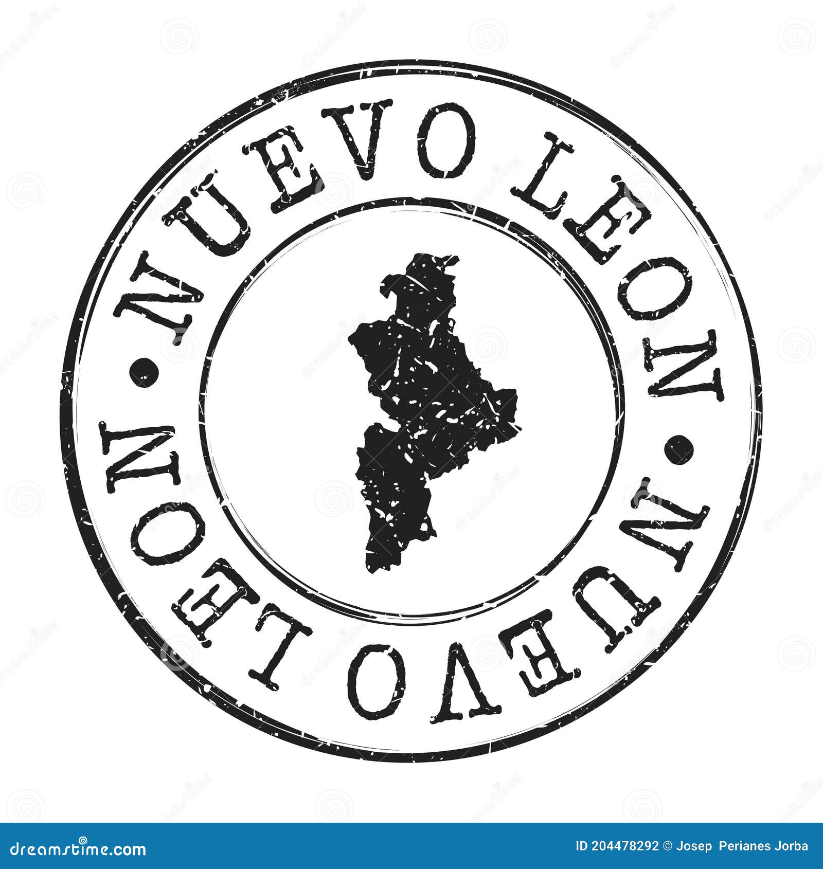 nuevo leon mexico map postmark. a silhouette postal passport. stamp round  icon. vintage postage s.