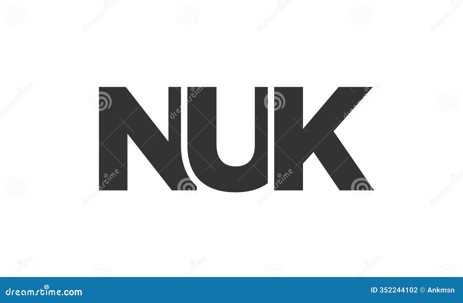 nuk logo  template with strong and modern bold text. initial based  logotype featuring simple and minimal typography.