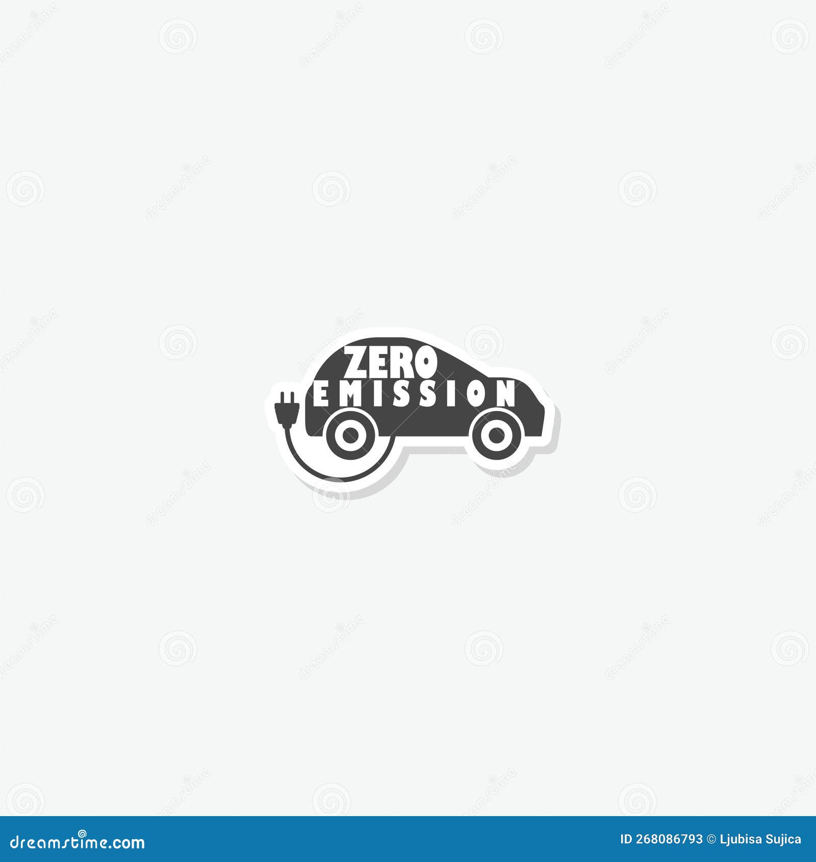 Null-Emissions-Symbol E-Auto-Logo-Aufkleber Isoliert Auf Grauem Hintergrund  Vektor Abbildung - Illustration von gefüllt, fahrer: 268086793