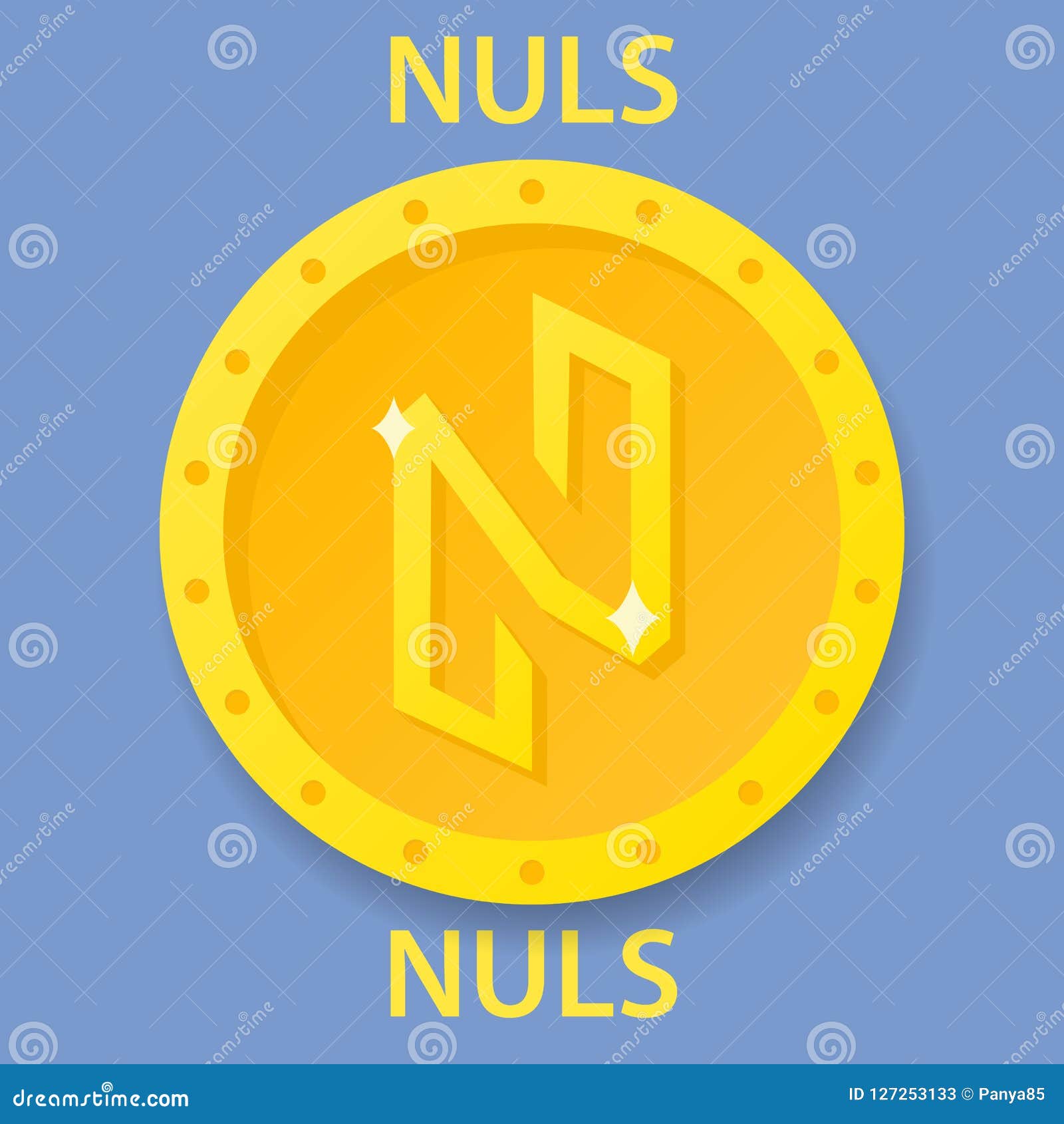 Nuls Coin Cryptocurrency Blockchain Icon. Virtual ...