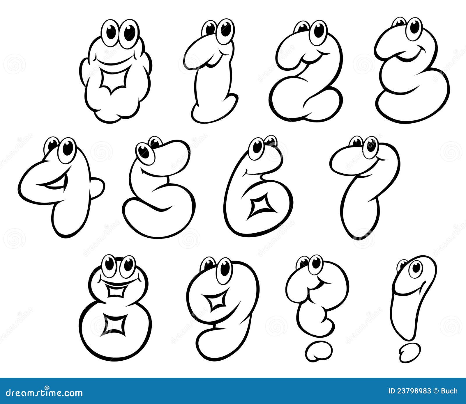 numeros et chiffres de dessin anime illustration vecteur du huit 23798983 coloriage chiot facile a imprimer