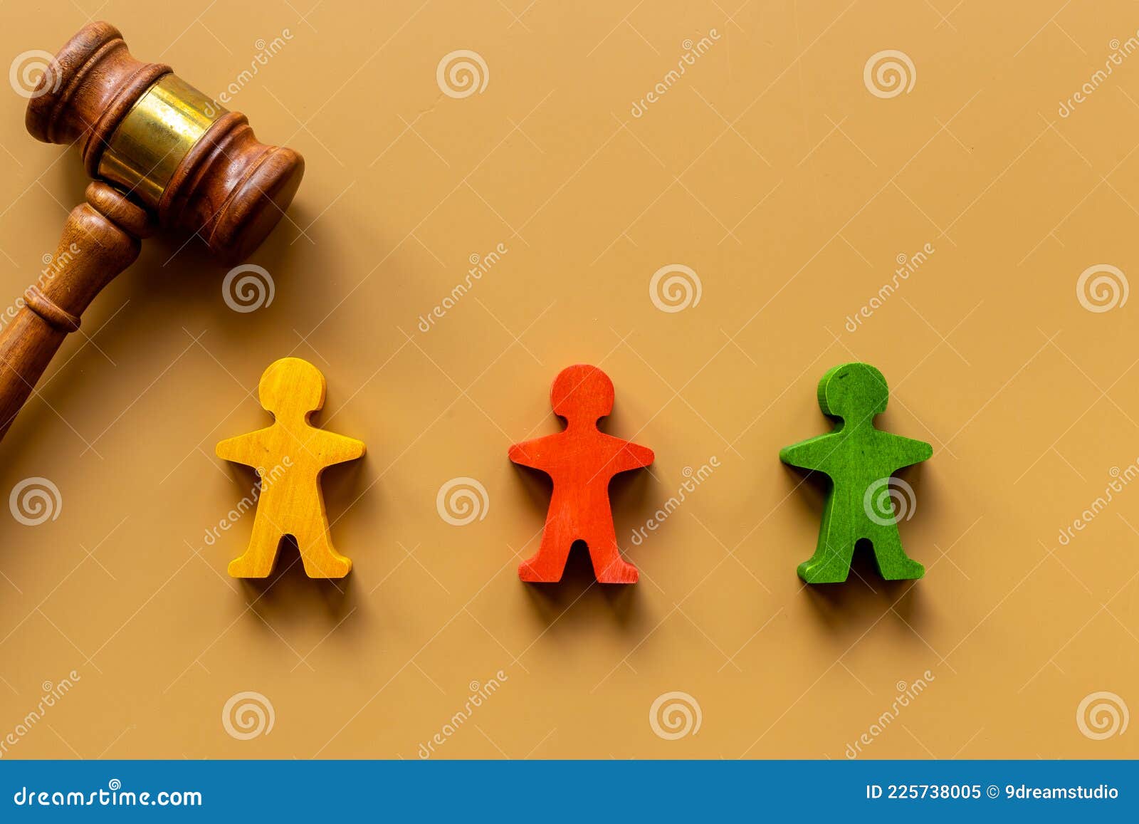 numan wooden figurines with judge gavel. resolving conflict situation