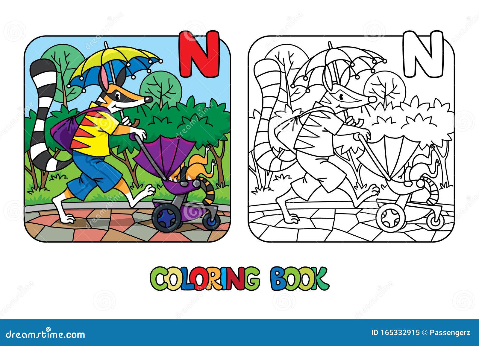 numbat nanny abc coloring book. alphabet n