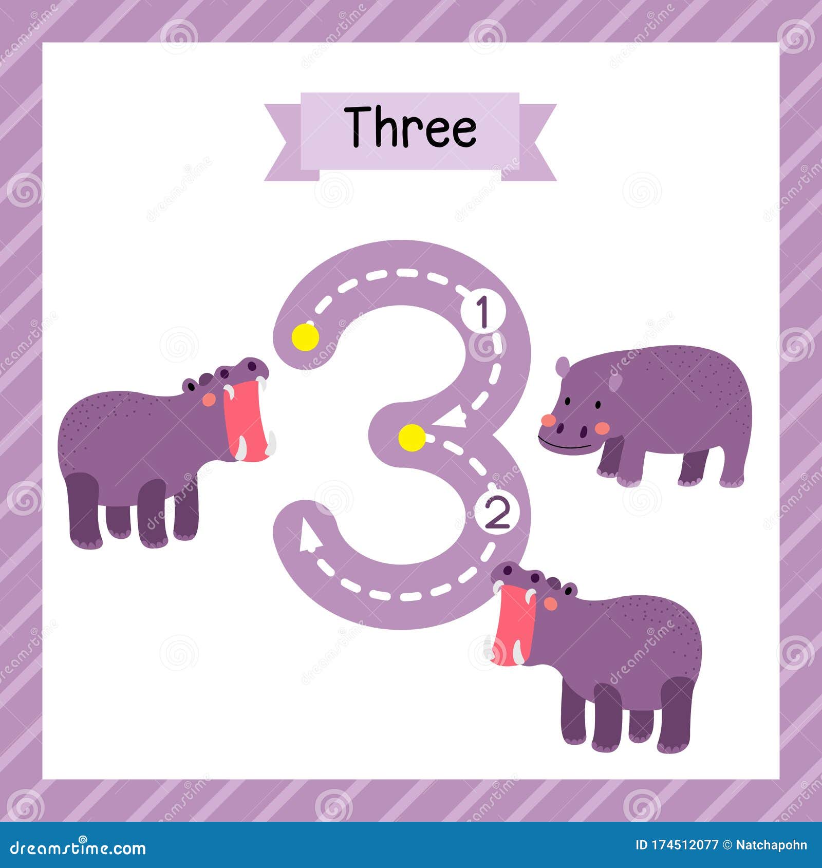 Number 26 Animal Tracing Flash Card Stock Vector - Illustration of