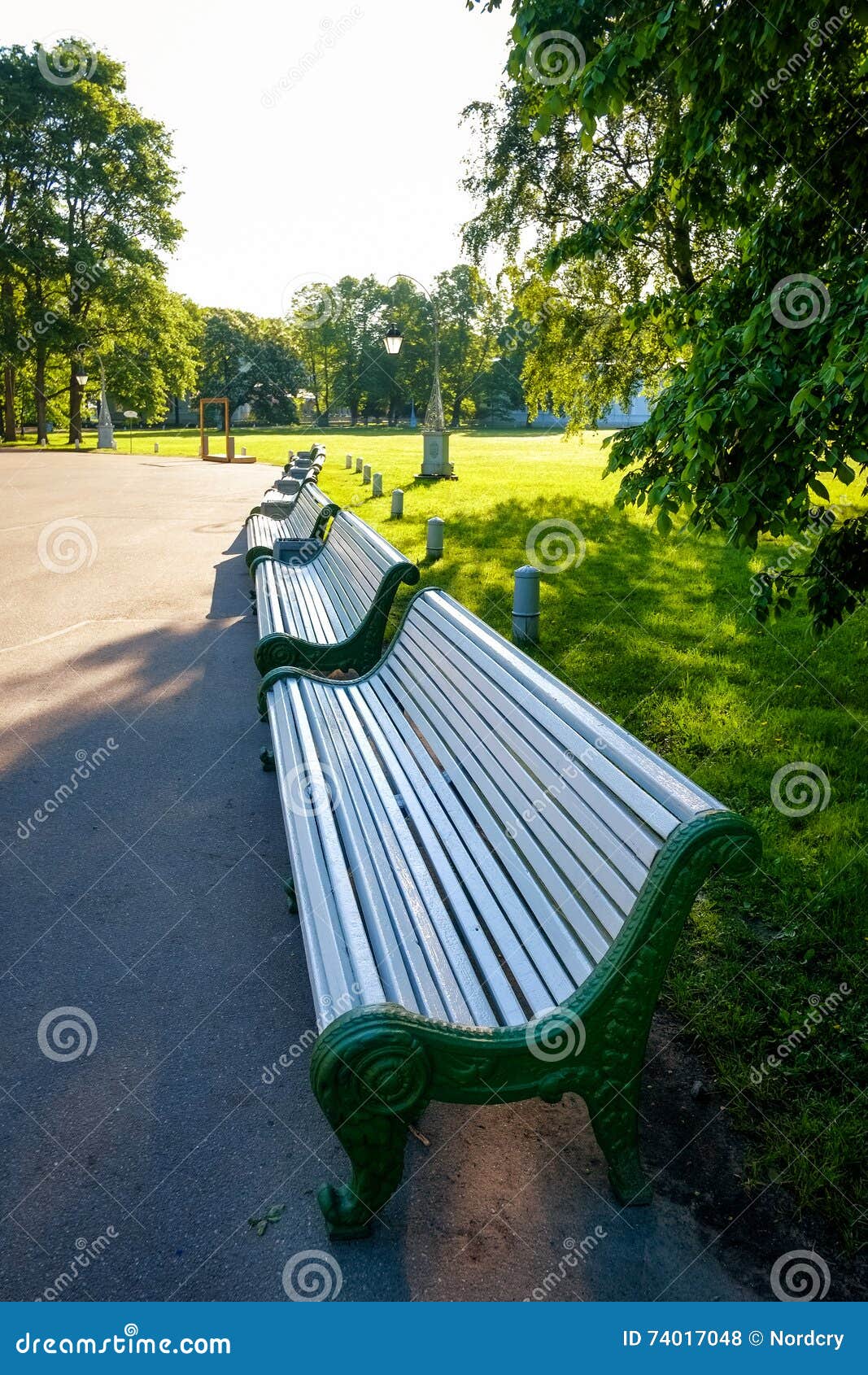Number of Benches in Kirov Central Park Stock Photo Image of sunny