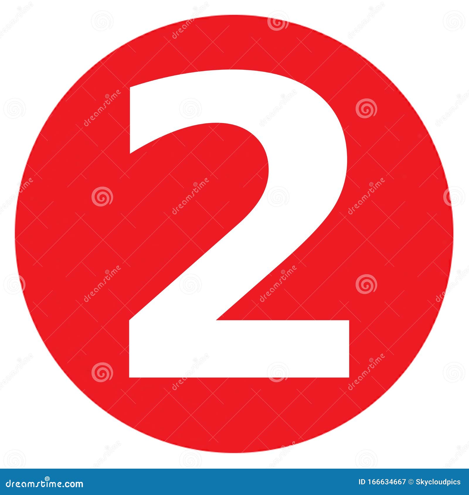 The Number 2 Big Red Dot Letters and Numbers Stock Illustration